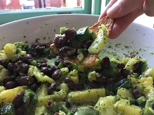 pineapple black bean and poblano salsa fresca detail.jpg