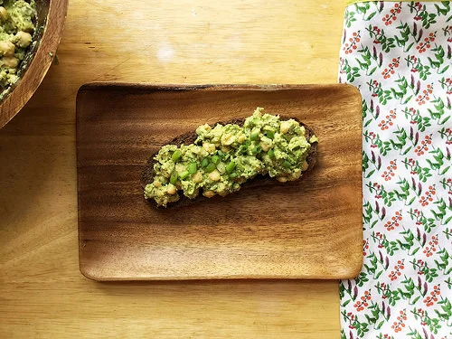 cilantro-lime chickpea and avocado salad toast table.jpg