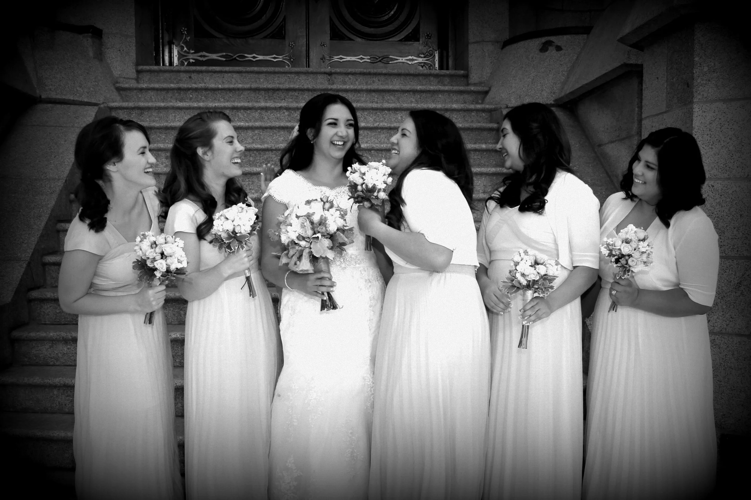 Salt Lake Bride maids at the LDS Salt Lake Temple