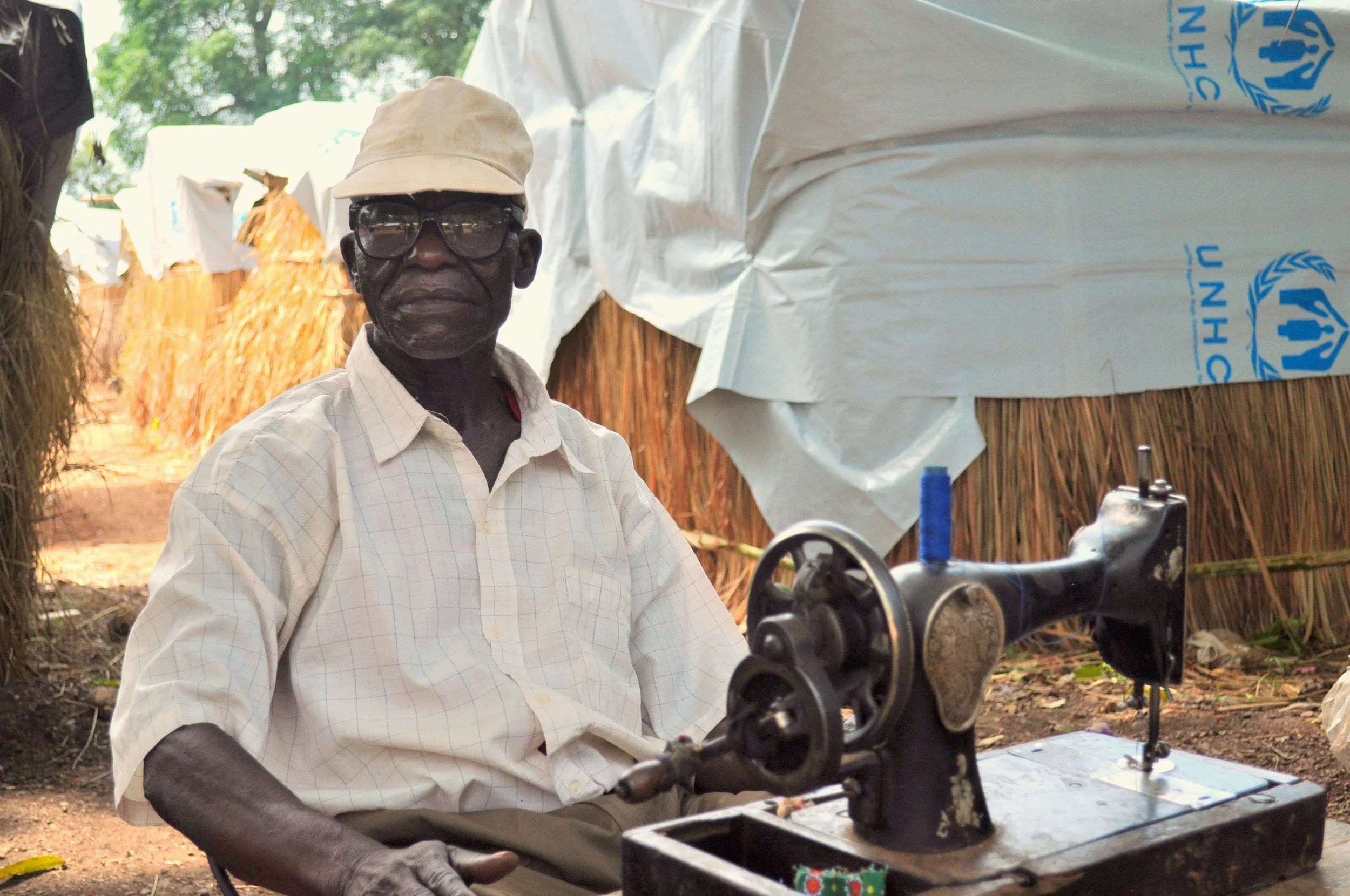 Abel, a tailor, fled his home when his neighborhood in Bambari was attacked last year.