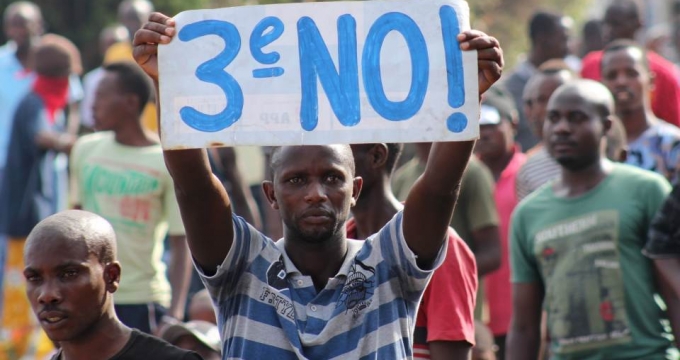 A Burundian protester rejects a third term for President Pierre Nkurunziza. Reuters Photo/Jean Pierre Aime Harerimana
