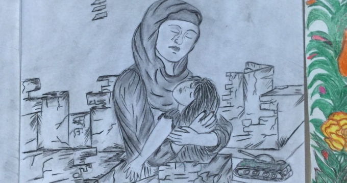 A drawing by a Syrian refugee boy living now in Turkey. Photo courtesy Demet Öger