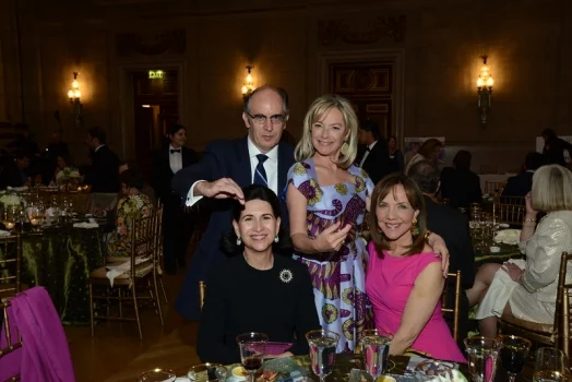 Ambassador Jorge Hevia, Permanent Observer to the Organization of American States; Casilda Garcia-Quiros (seated); Mariella Trager; and Barbara Harrison of NBC 4
