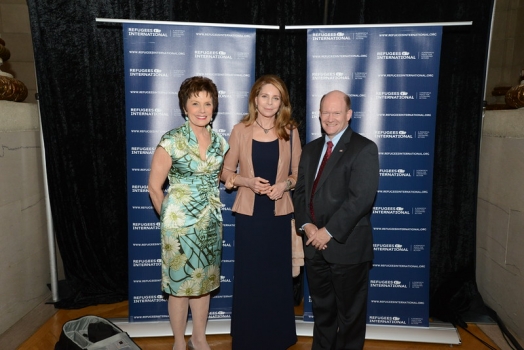 McCall-Pierpaoli Honoree Maureen Orth, RI Board Member Her Majesty Queen Noor, and Congressional Honoree Senator Chris Coons