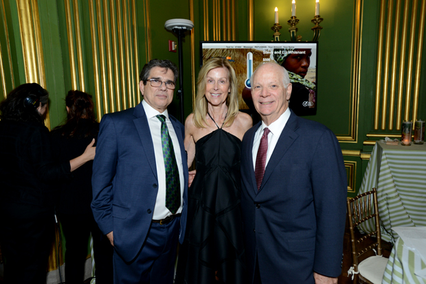 From left, Refugees International (RI) President Michel Gabaudan and RI Board Chair Eileen Shields-West join Sen. Ben Cardin (D-Md.) at the group’s 37th annual Anniversary Dinner, where Cardin was given the Congressional Leadership Award.