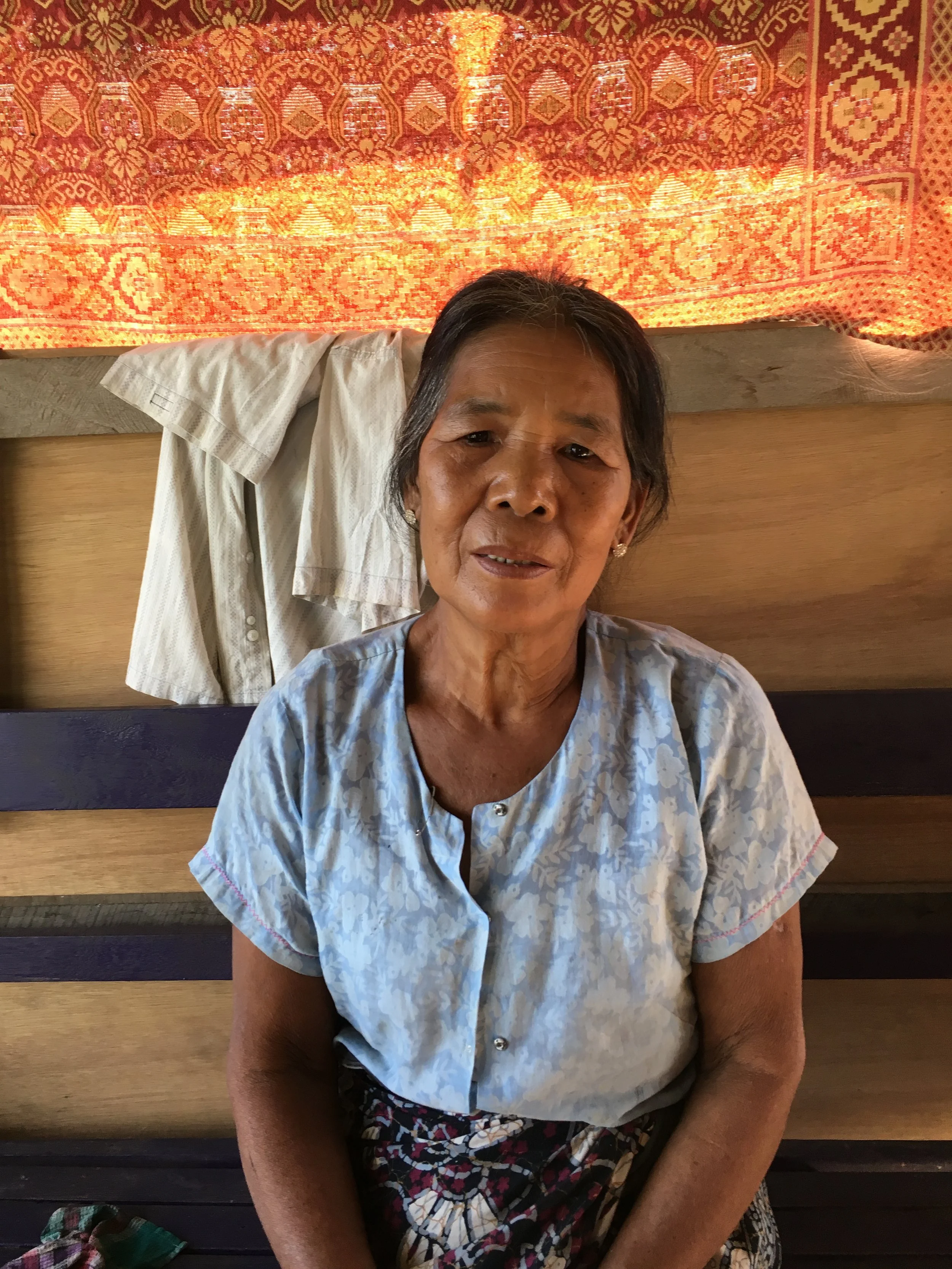 Massive floods in 2015 washed away this woman’s home and most of her village in Kale Township, Sagaign Region. She and her family have now been relocated to another site by local authorities where they are struggling to rebuild their lives.