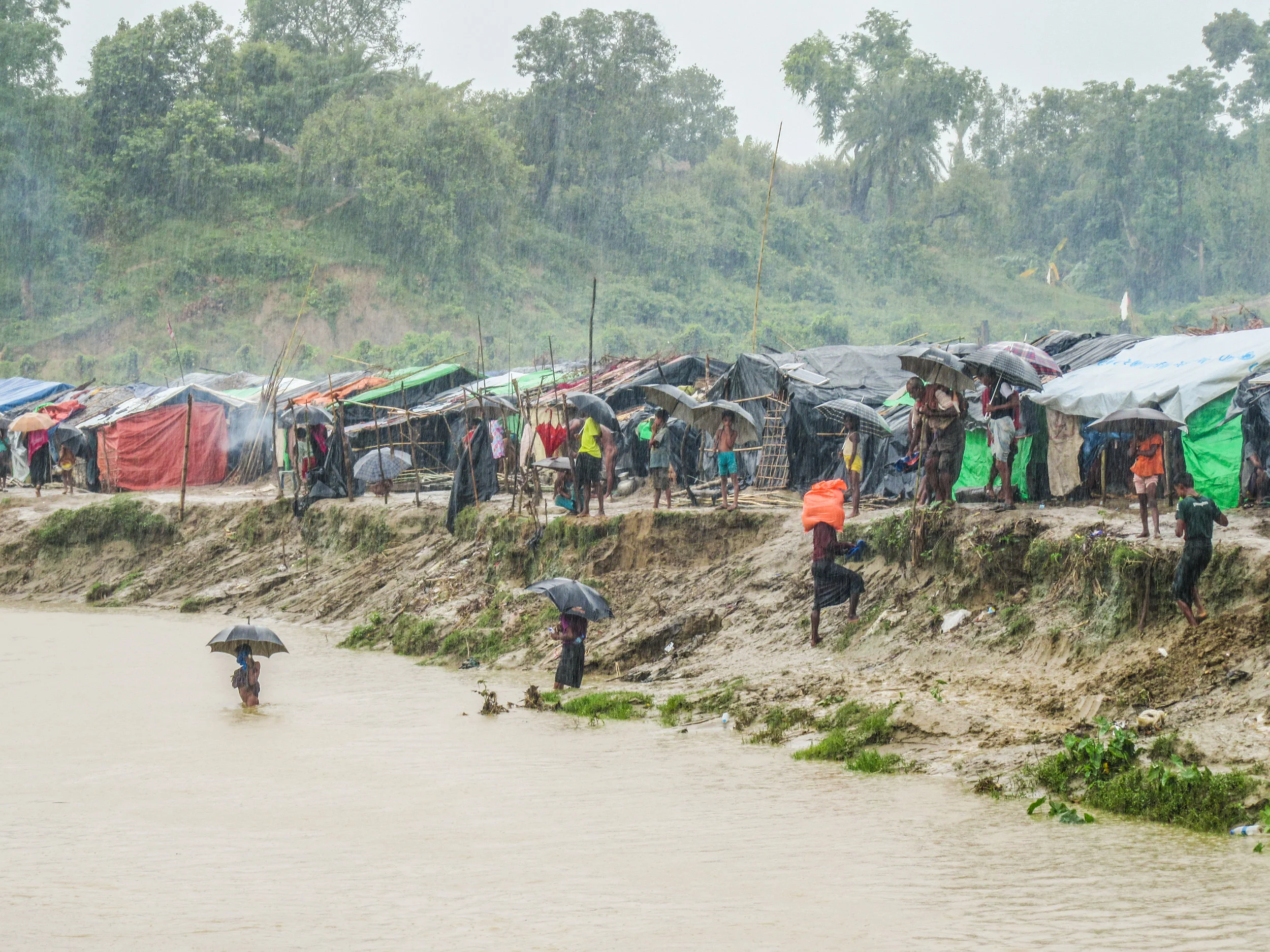 Rohingya fleeing abuses in Myanmar seek refuge in "no-man's land" between the borders of Myanmar and Bangladesh.