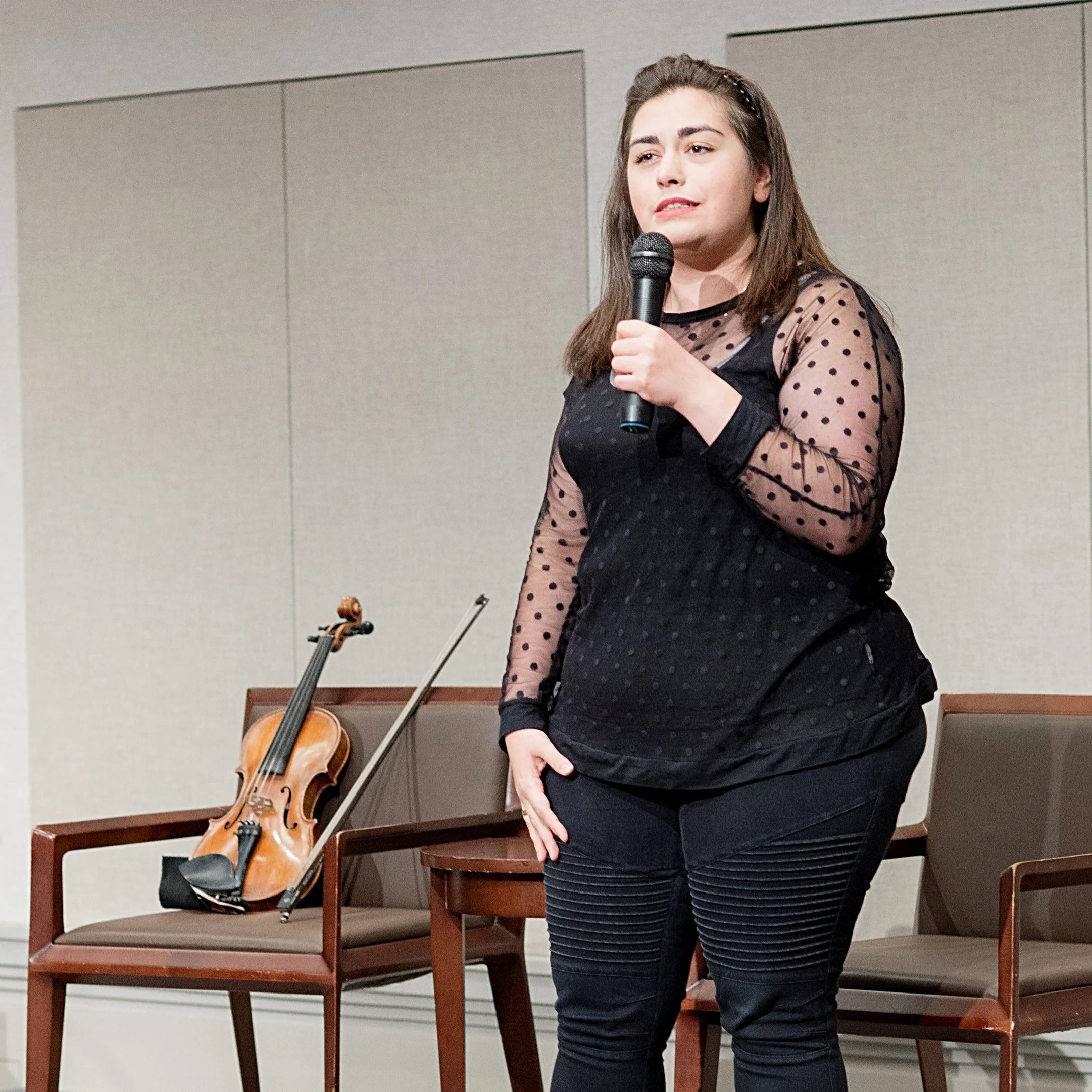 Violinist Mariela Shaker discusses her experiences as a Syrian refugee from Aleppo.