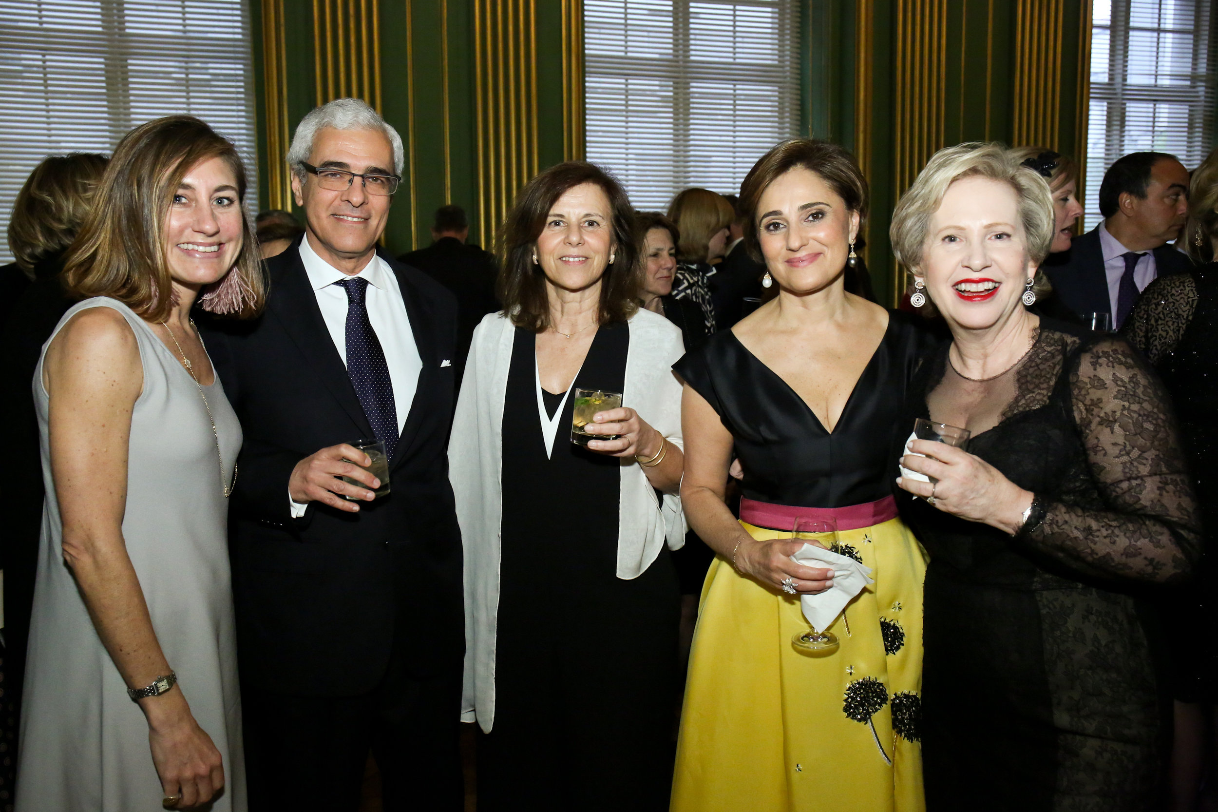 Honorary Chairs Ambassador Domingos Fezas Vital and Isabel Vital with Board Members Sarah Bacon (far left), Darya Nasr (second from right) and Lisa Barry (far right).