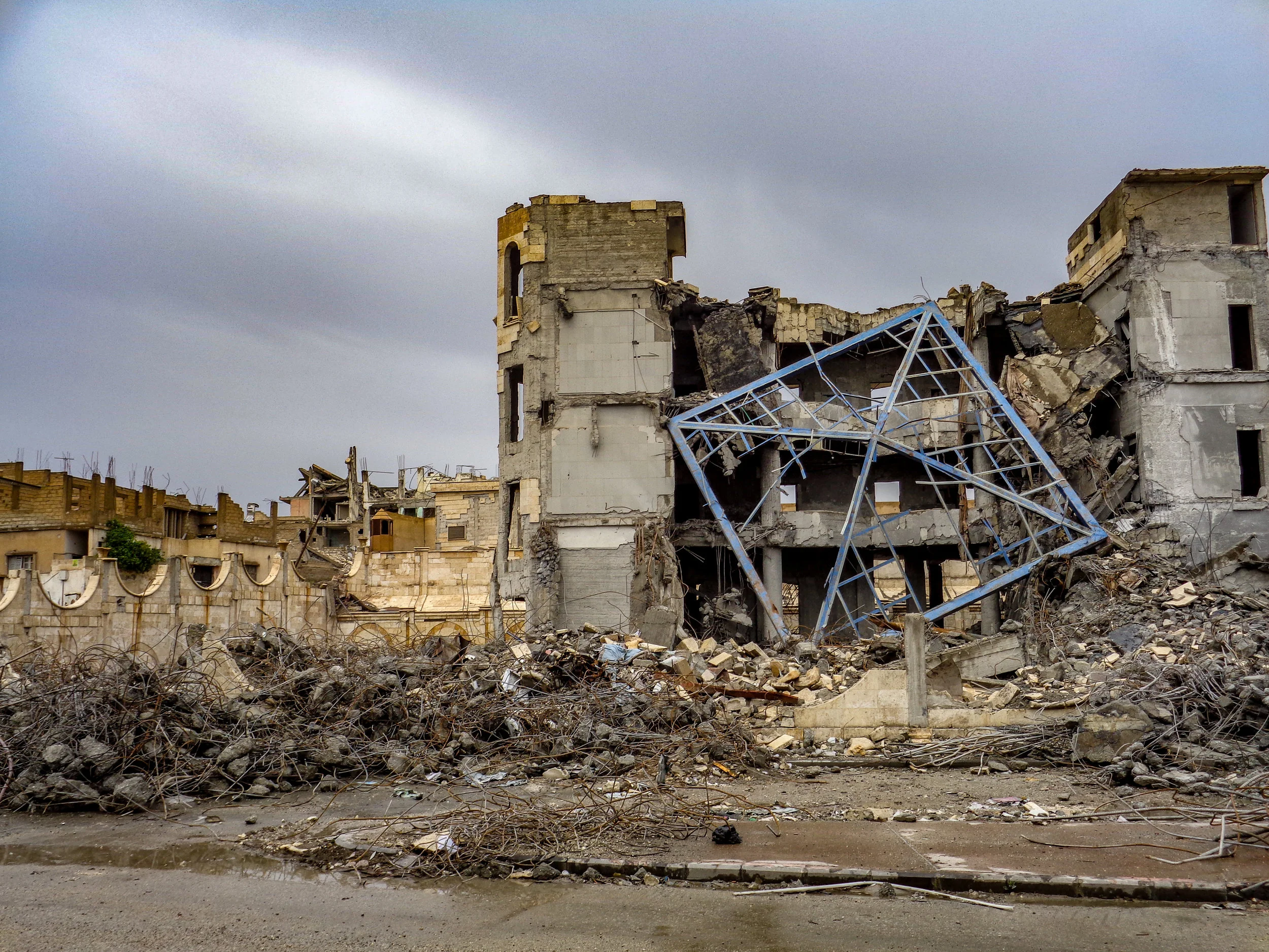 Destruction in Raqqa, Syria.