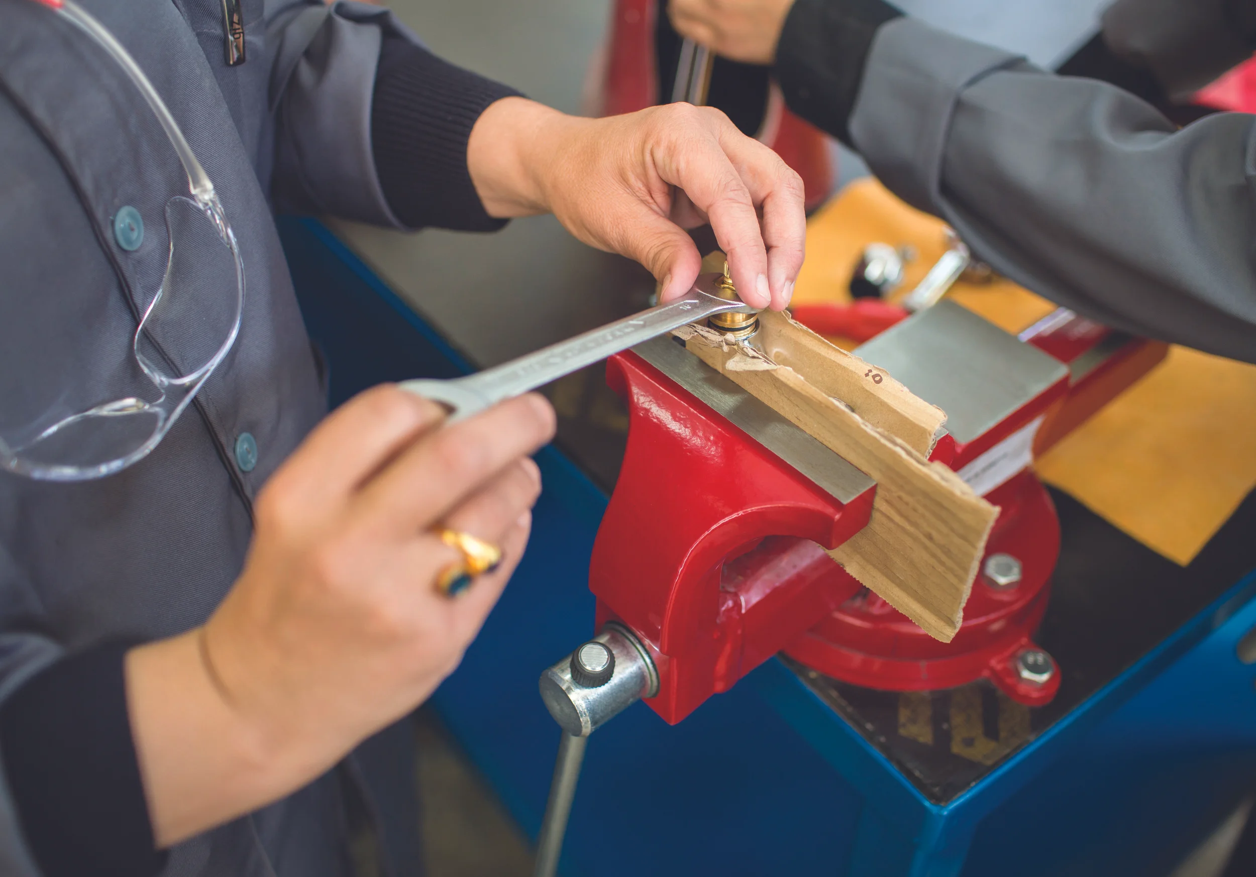 Getty Image - Refugee woman at vocational training for plumbing in Jordan - April 2016.jpg