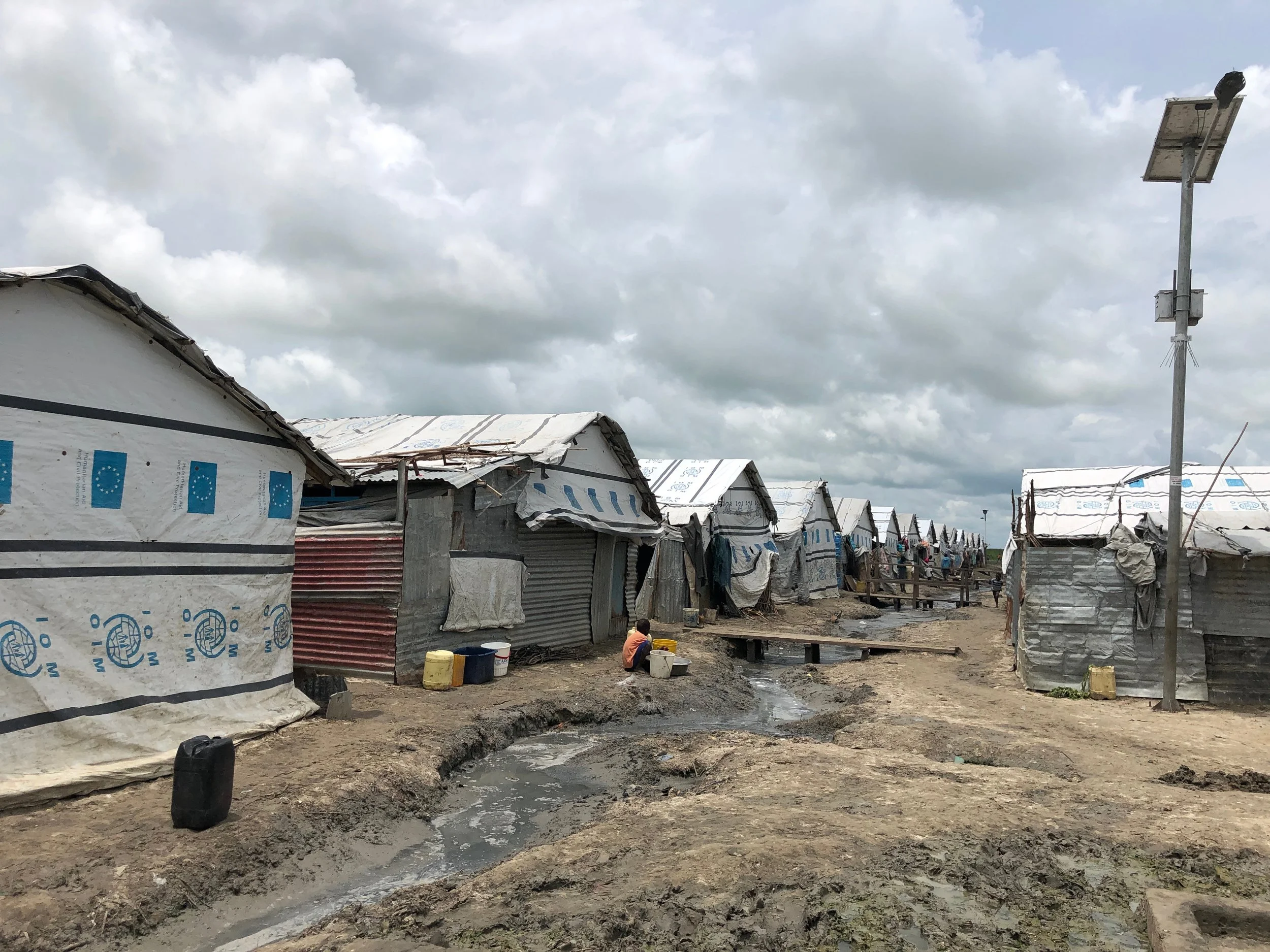 Although there are some services within the Malakal POC, the conditions are still challenging. Sanitation is a problem and when heavy rains come, people have to wade over raw sewage