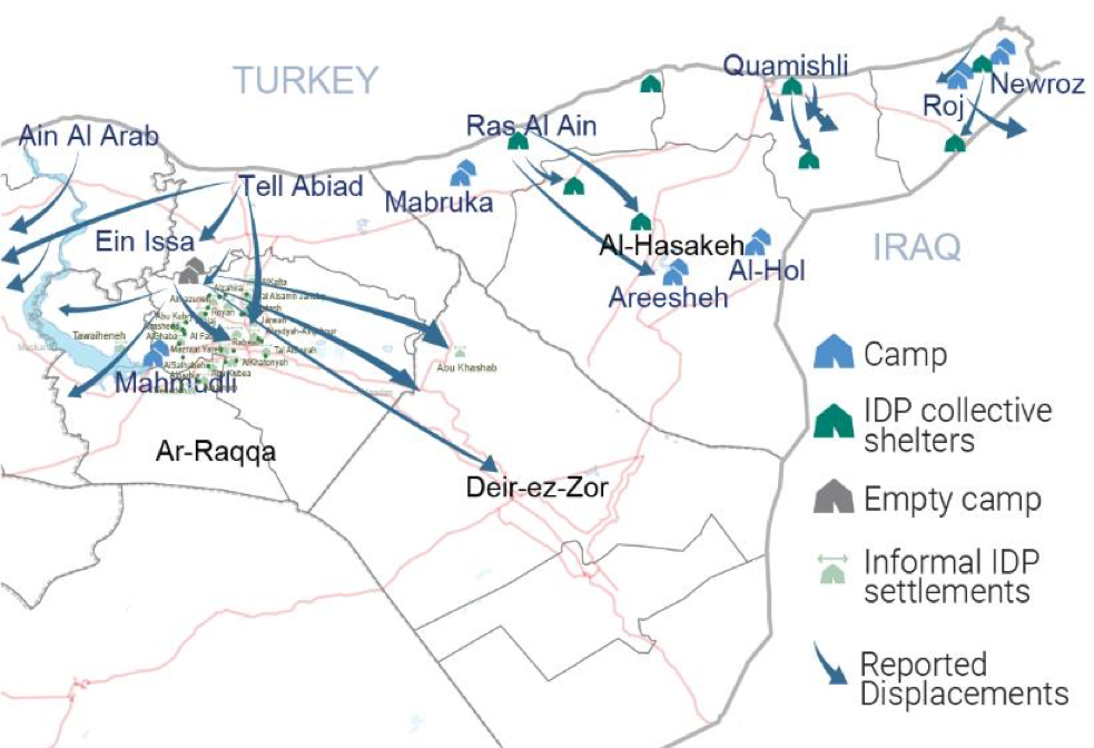 Displacement Flows between October 21-24, 2019. Source: United Nations Office for the Coordination of Humanitarian Affairs