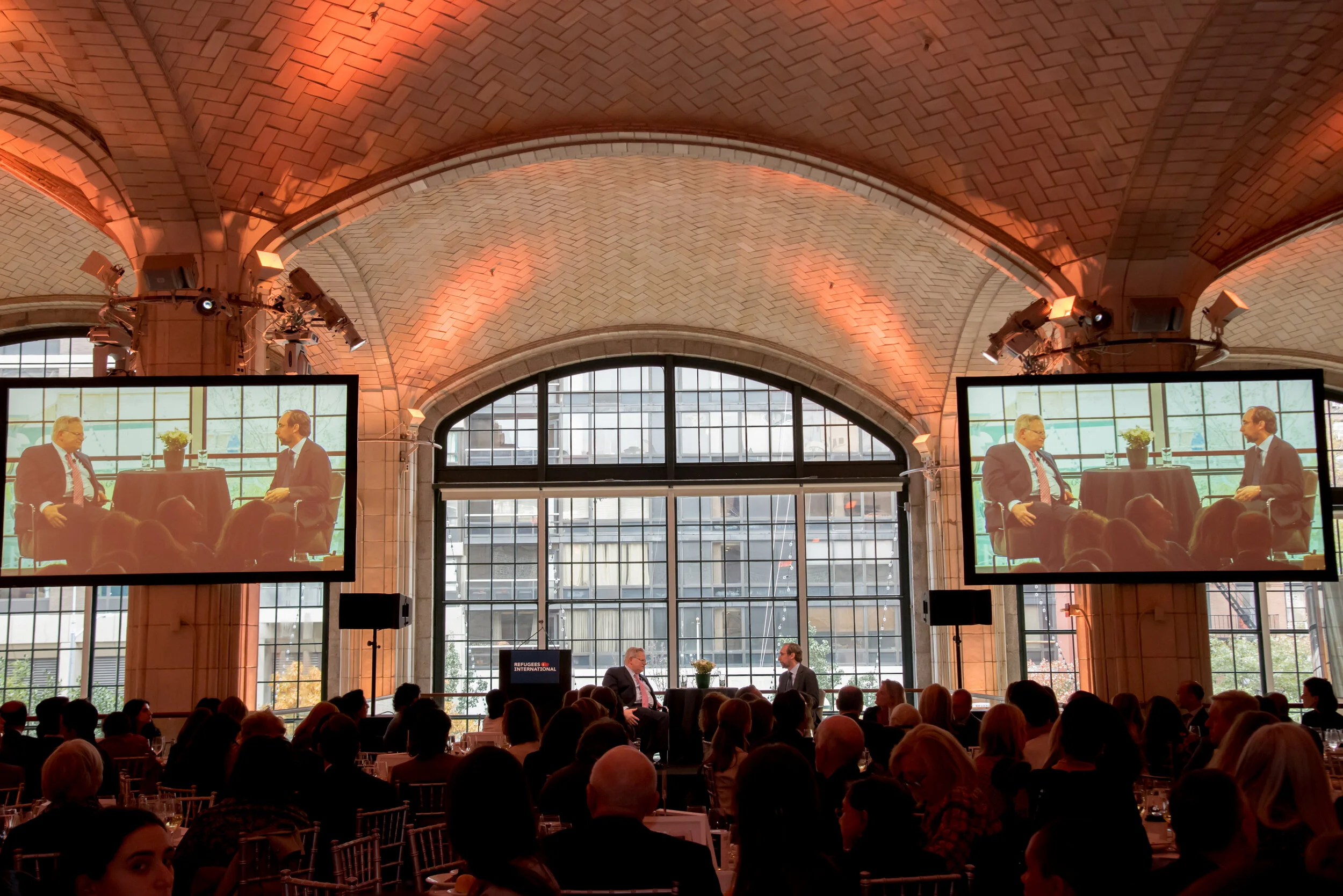  Zeid Raad Al Hussein, former UN High Commisioner for Human Rights (2014-2018) and Eric Shwartz's discussion at Refugees International's 17th Annual New York Circle Act for Refugees at Guastavino's in NYC, NY on Thursday, November 14th 2019. 