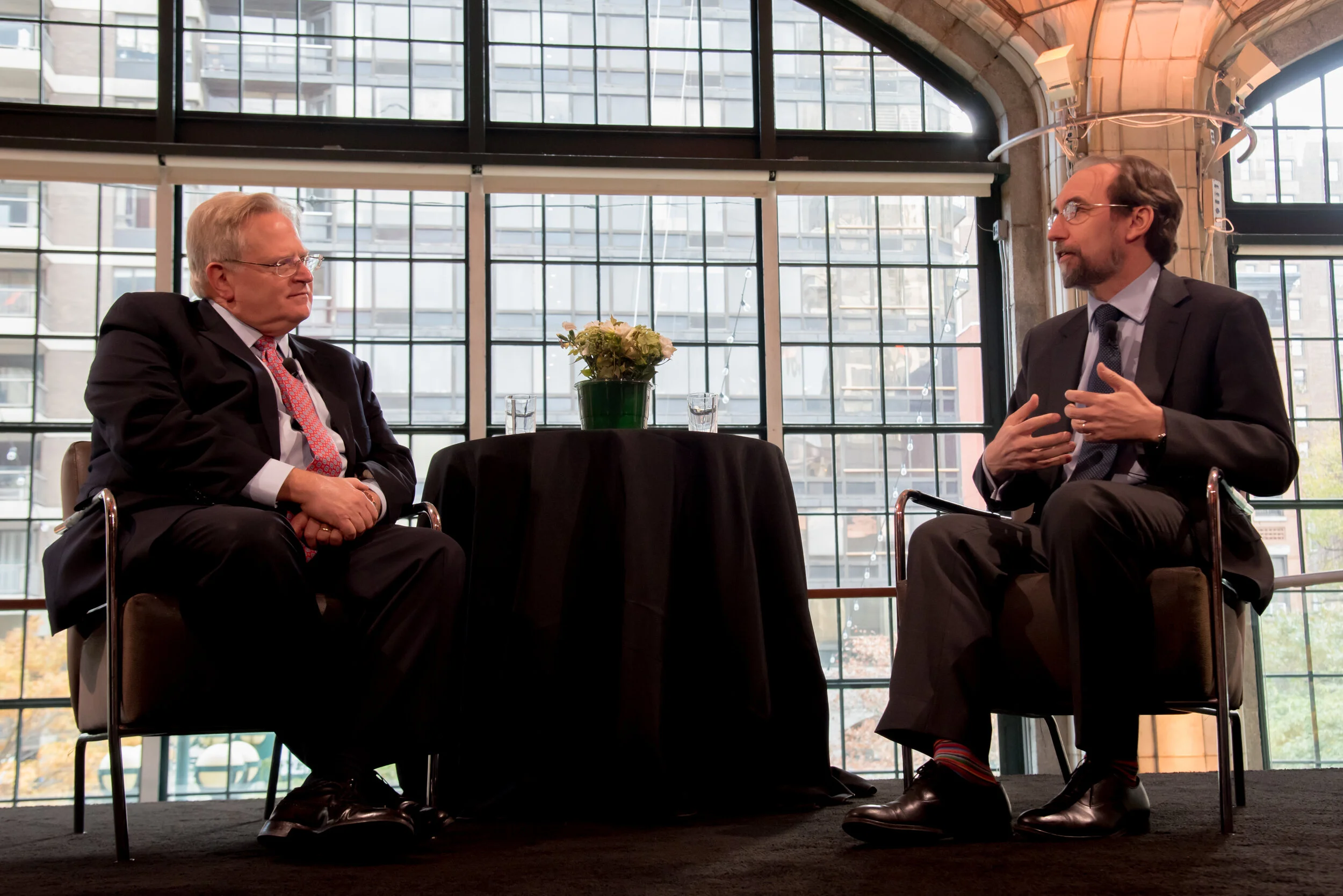  Zeid Raad Al Hussein, former UN High Commisioner for Human Rights (2014-2018) and Eric Shwartz's discussion at Refugees International's 17th Annual New York Circle Act for Refugees at Guastavino's in NYC, NY on Thursday, November 14th 2019. 