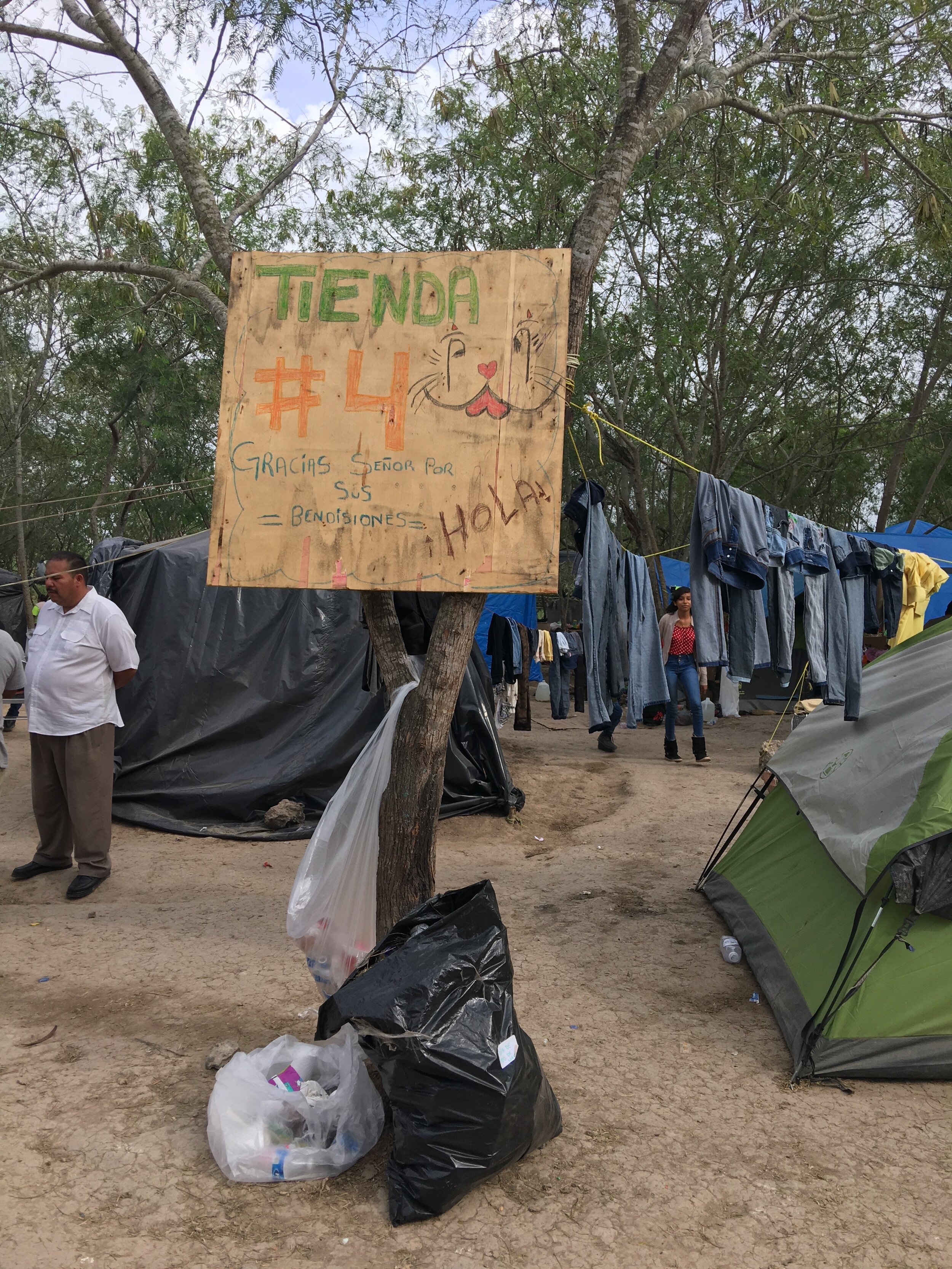 A  tienda  in the Matamoros encampment. Photo credit: Yael Schacher, Refugees International.