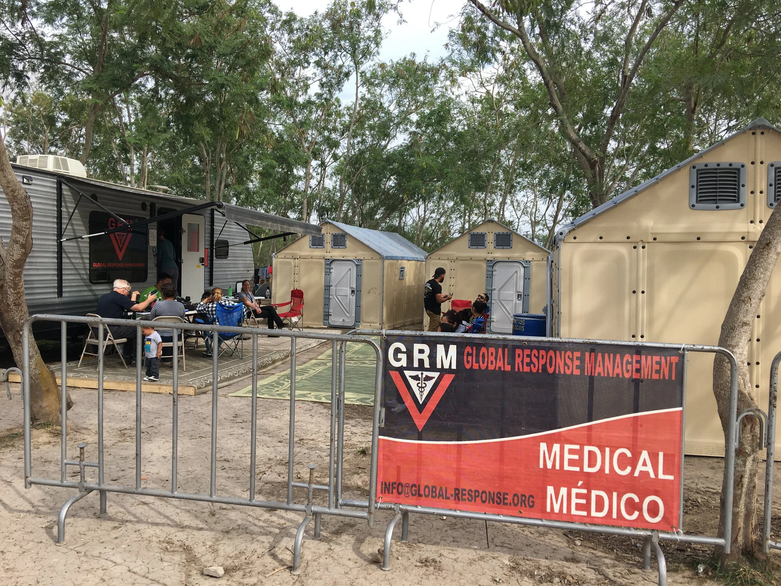 GRM medical facilities in the Matamoros encampment, January 2020. Photo credit: Yael Schacher, Refugees International.