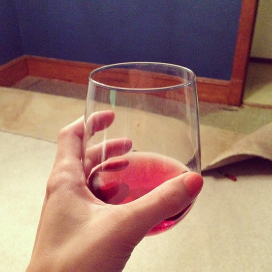 " a glass of rose & impulsively ripping up carpeting on a wednesday night..." via