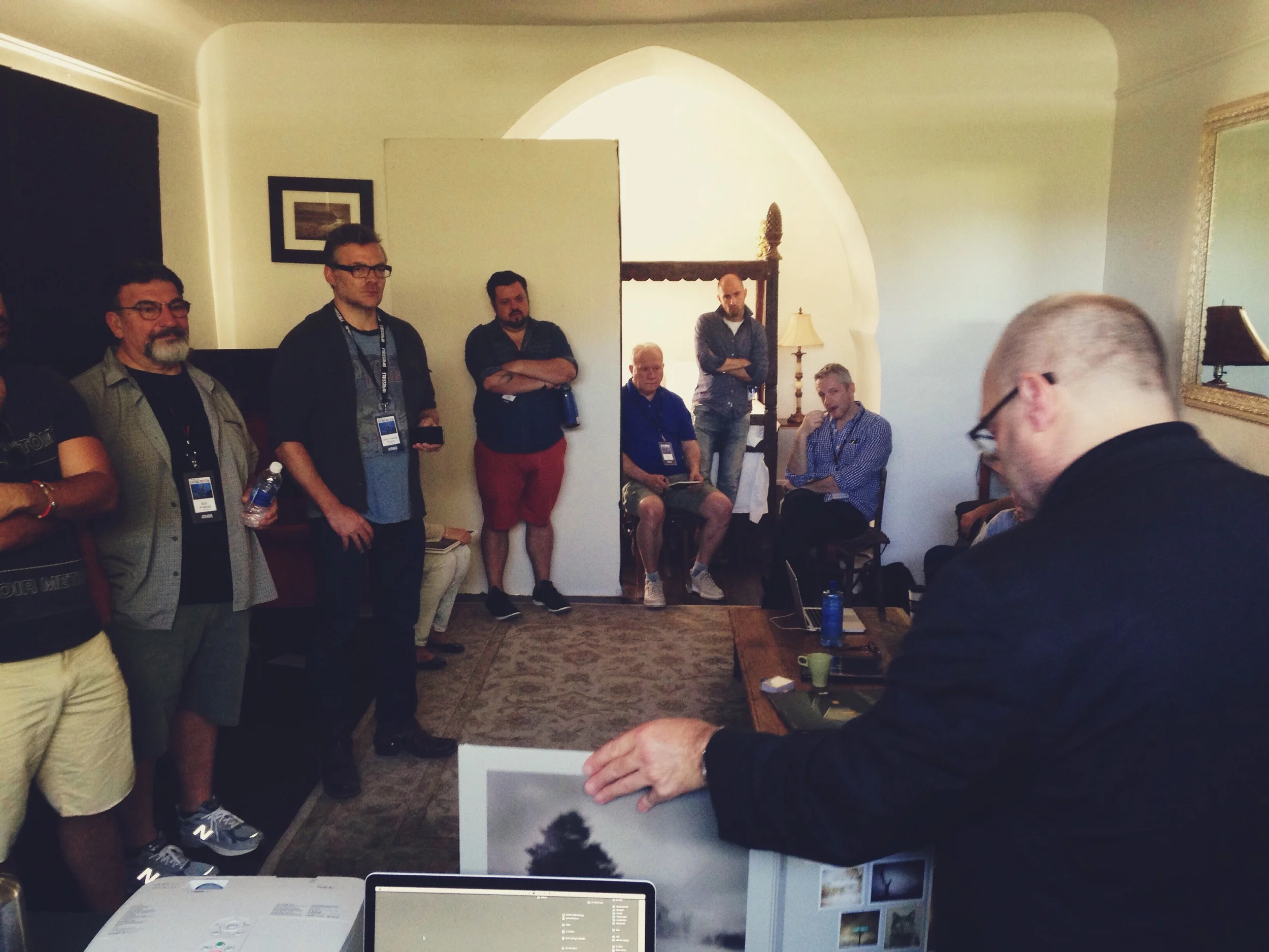Todd talking to the workshop attendees about his work on Day 1. 