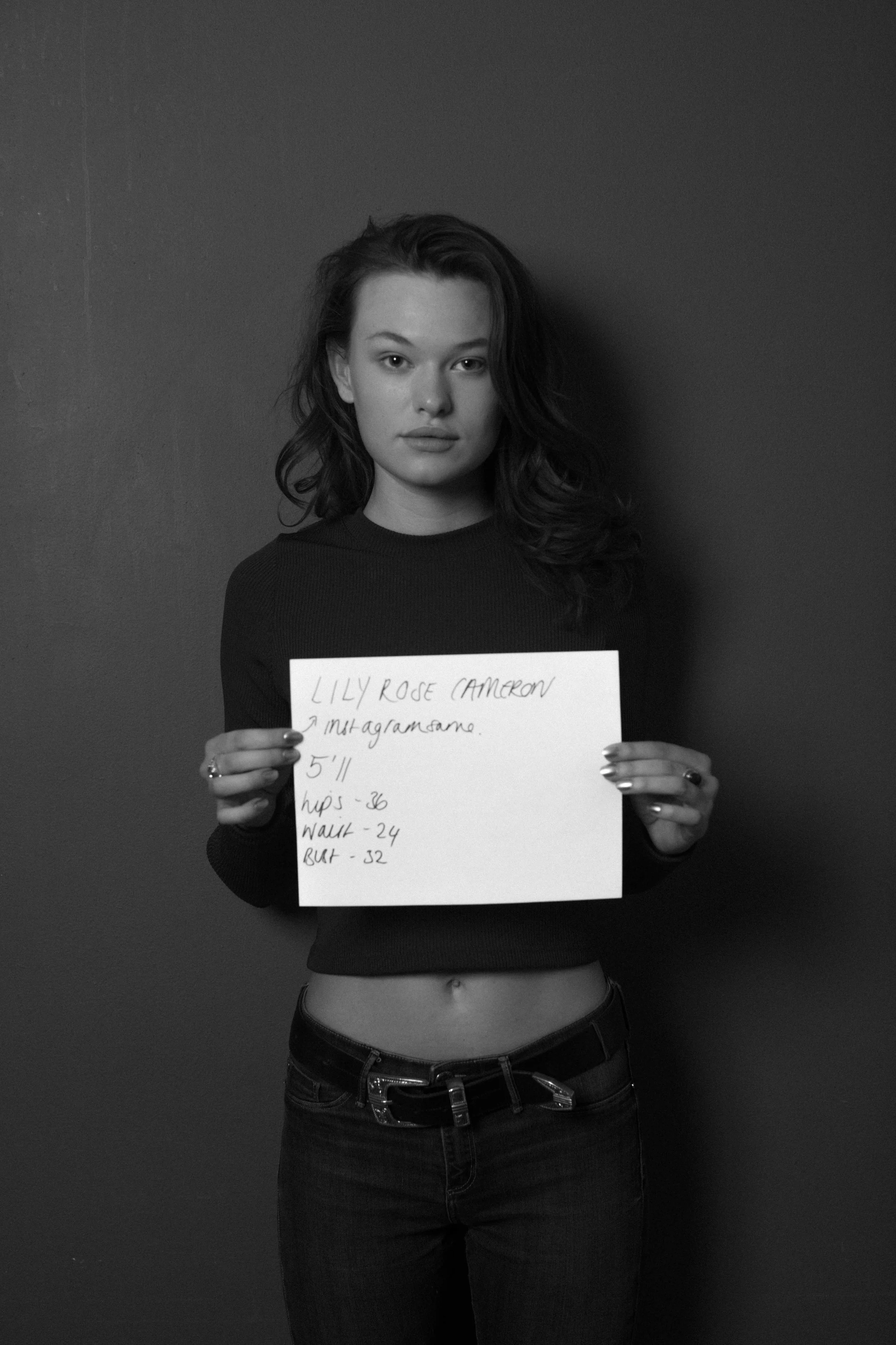 Lily Rose Cameron during casting. She was selected for the editorial part of the project. 