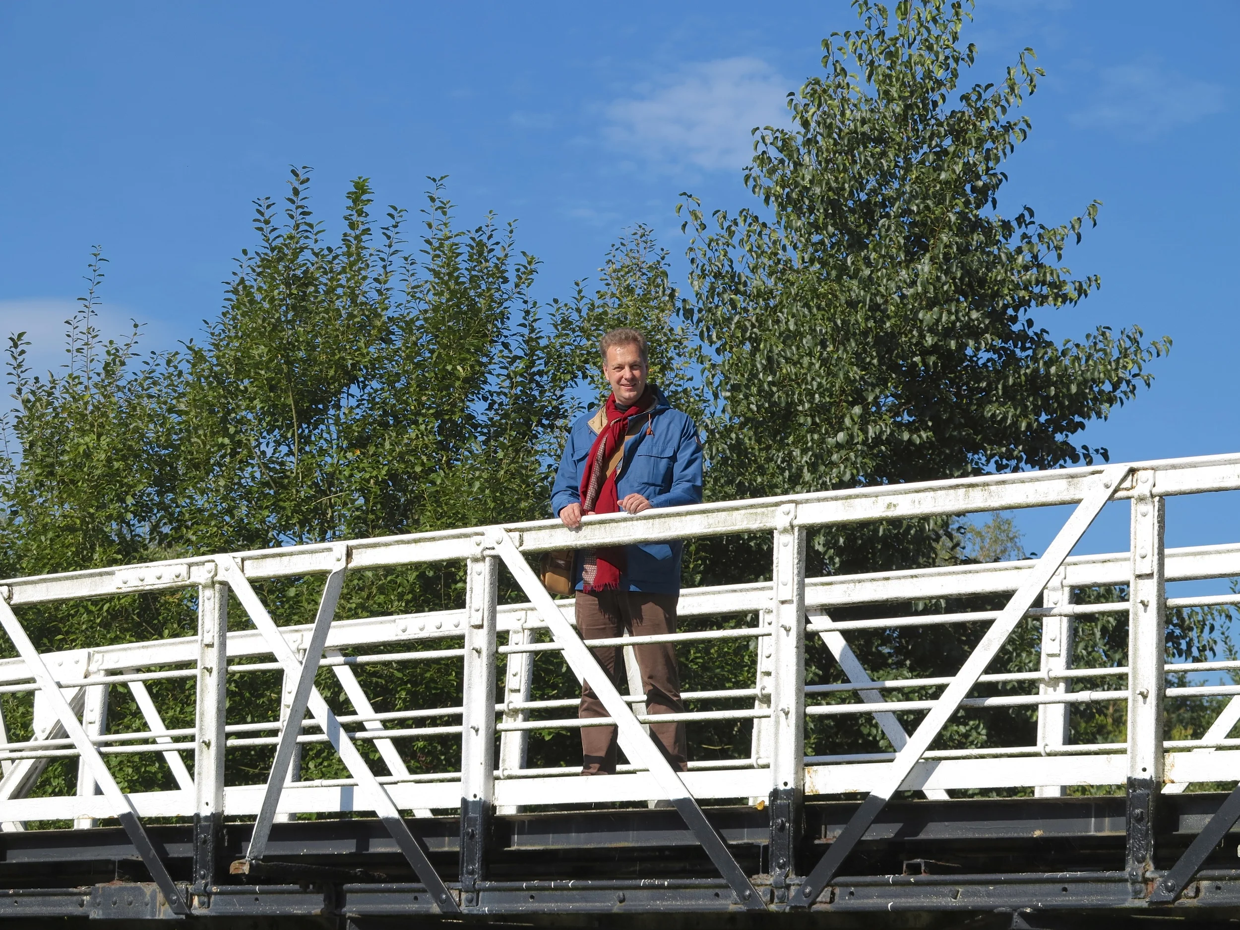Crossing a bridge over the canal in Stoke-on-Trent (2013).