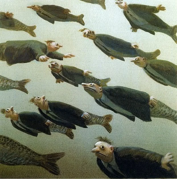 Painting by Michael Sowa, as seen on www.artistsandart.org.