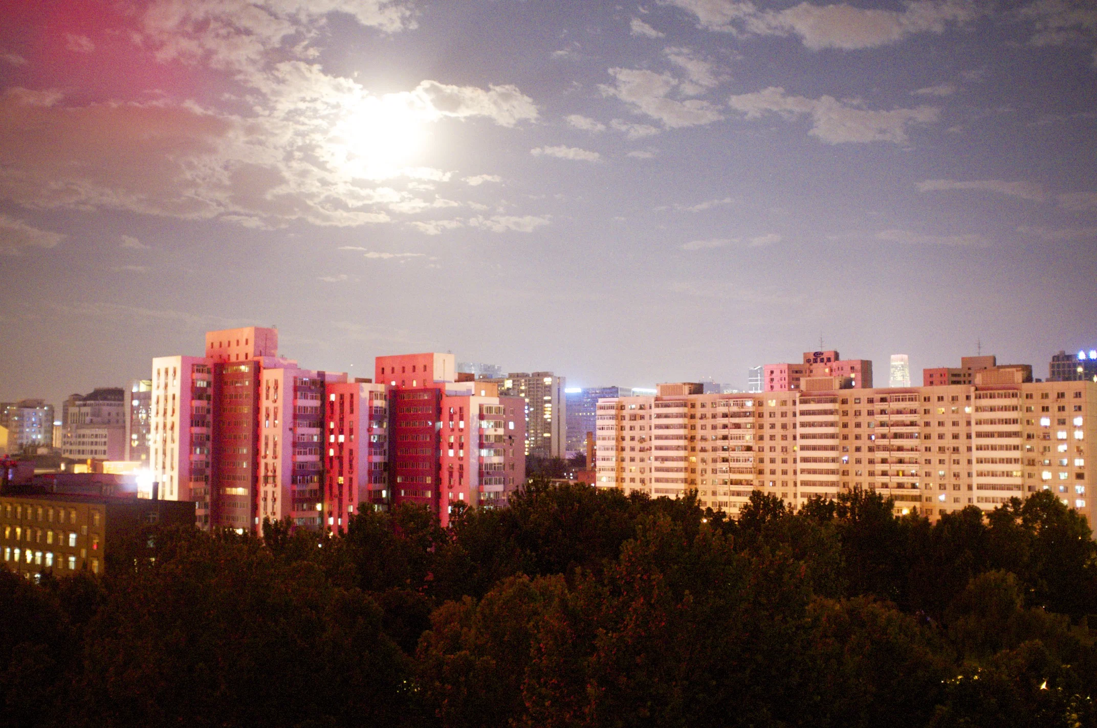 View from home at a clear full moon night.
