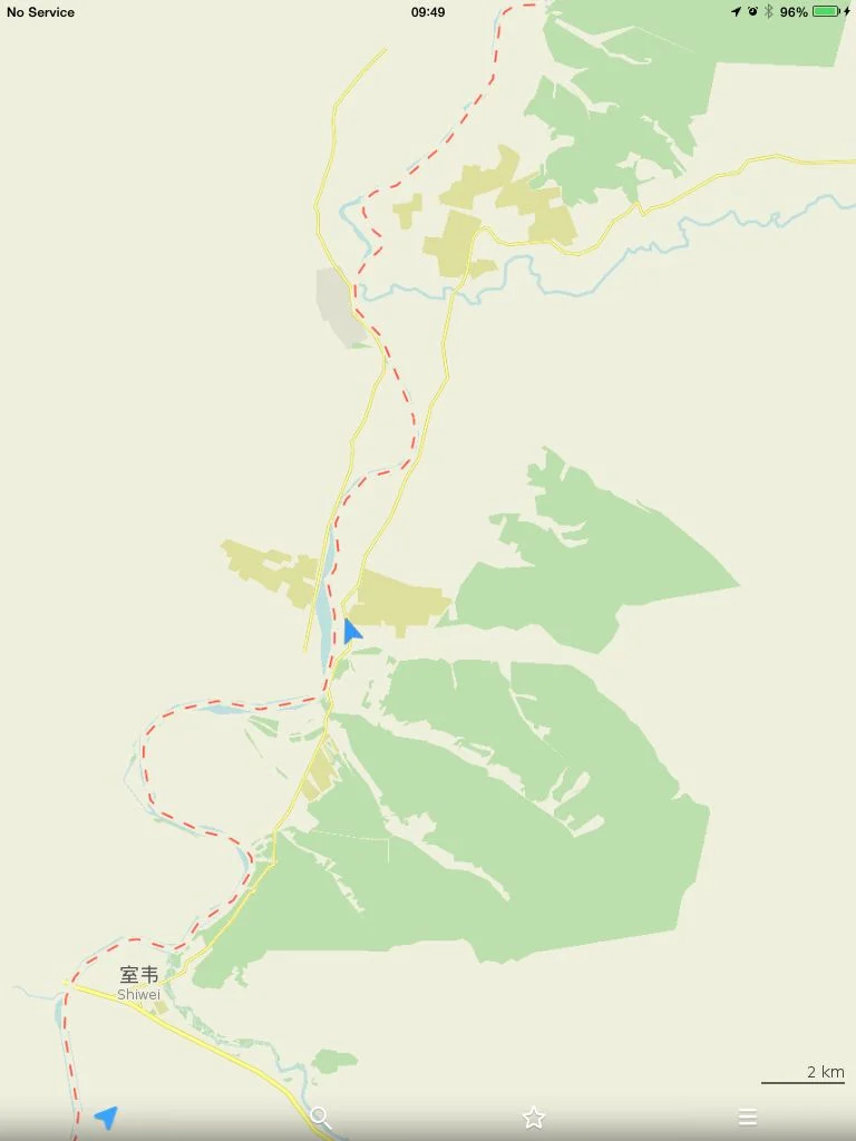 Track North of Shiwei along the Chinese-Russian border as downloaded in 2014 from Maps with Me (www.maps.me).