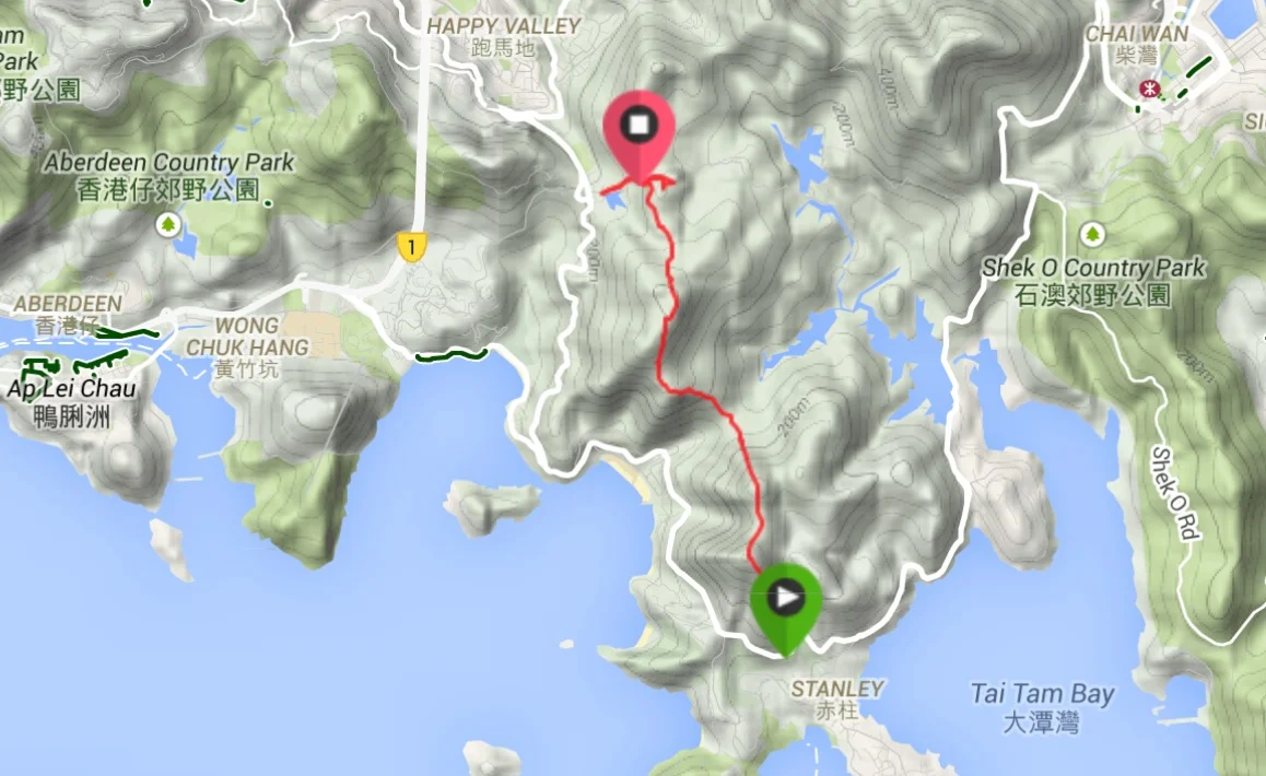 Map view of the first section of the Wilson Trail