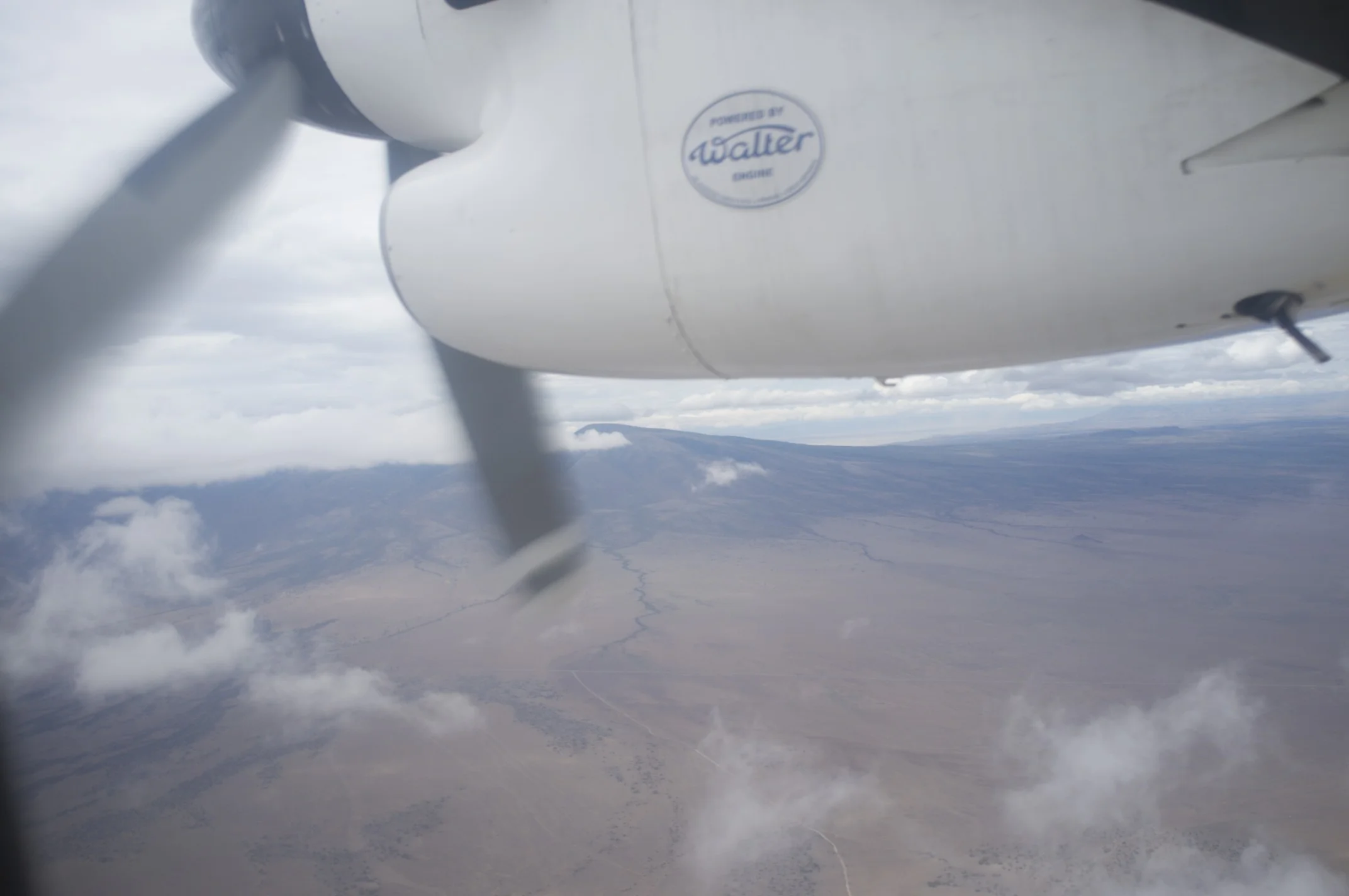 Stuttering engine over East Africa. Before the take off further, Zanzibar runway had a power blackout.