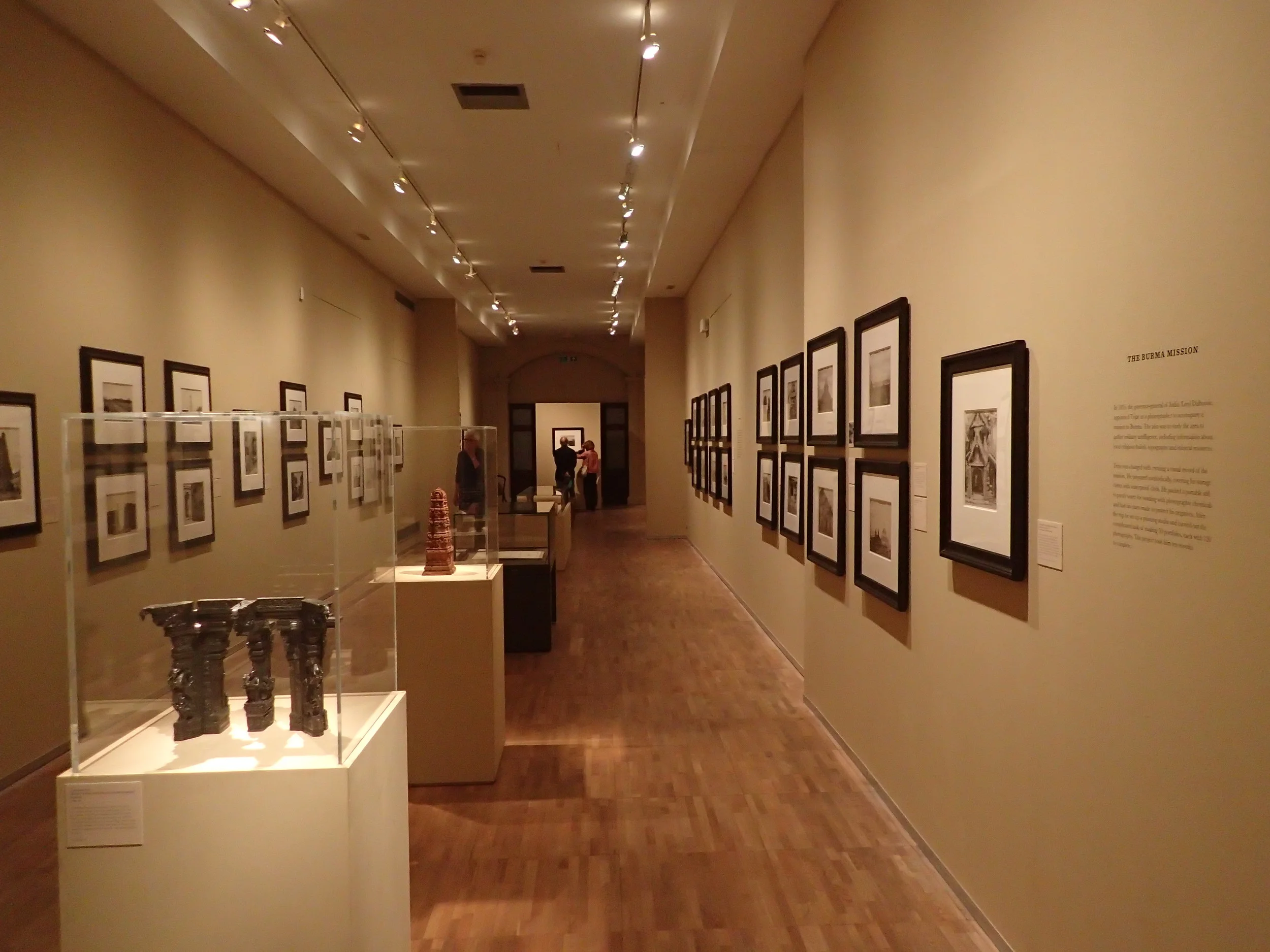 The exhibition hall of the India and Burma photos of Linnaeus Tripe in the Victoria and Albert Museum.