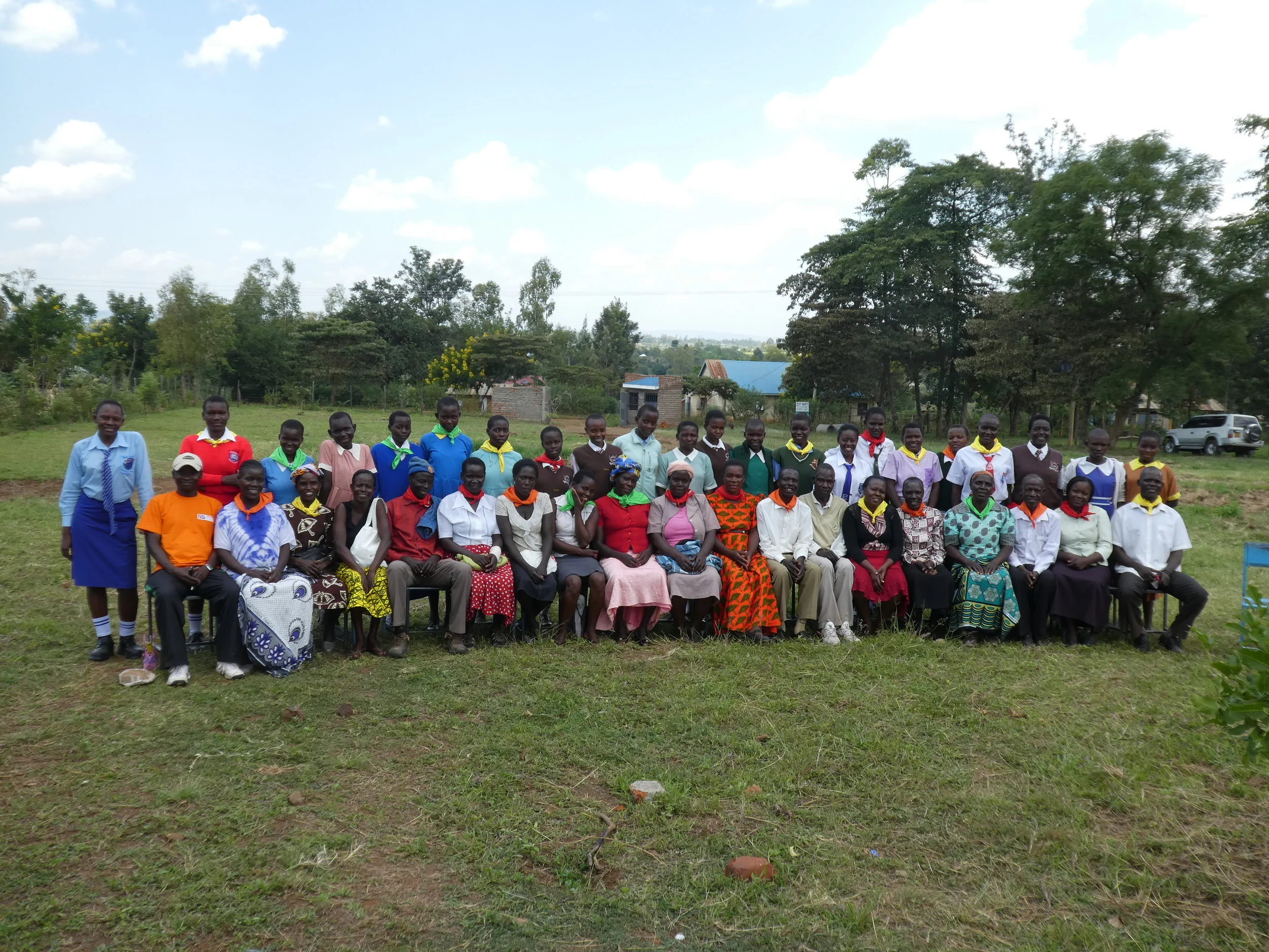 Students and parents engage together at a mentorship day in St. Mary's Kachar Secondary Girl's School.