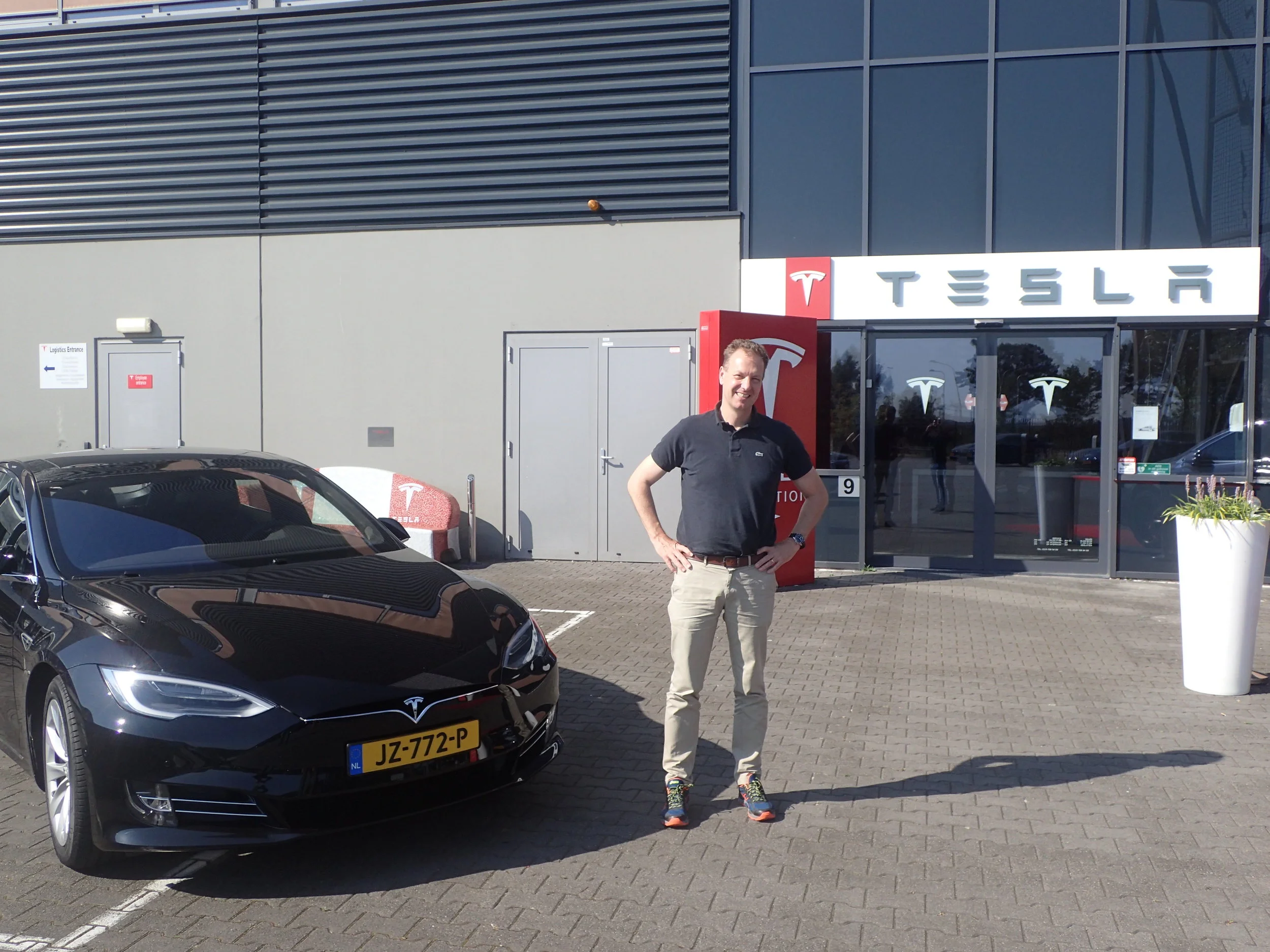 Tesla at Tilburg. After a great test drive of the Model S (photo snapped by Jeroen Kuilman).