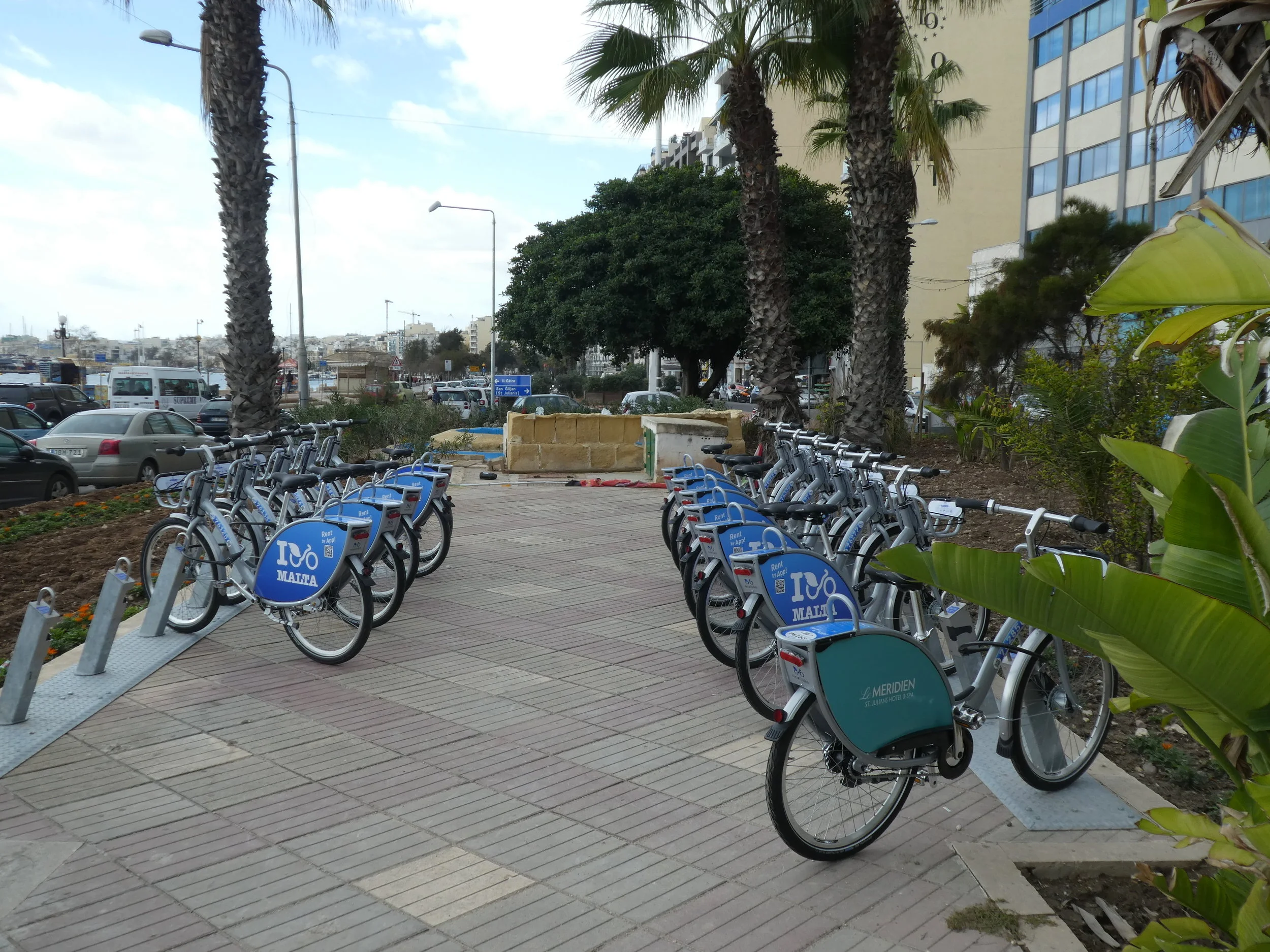 Nextbike station in Sliema, opposite the ferry pier.
