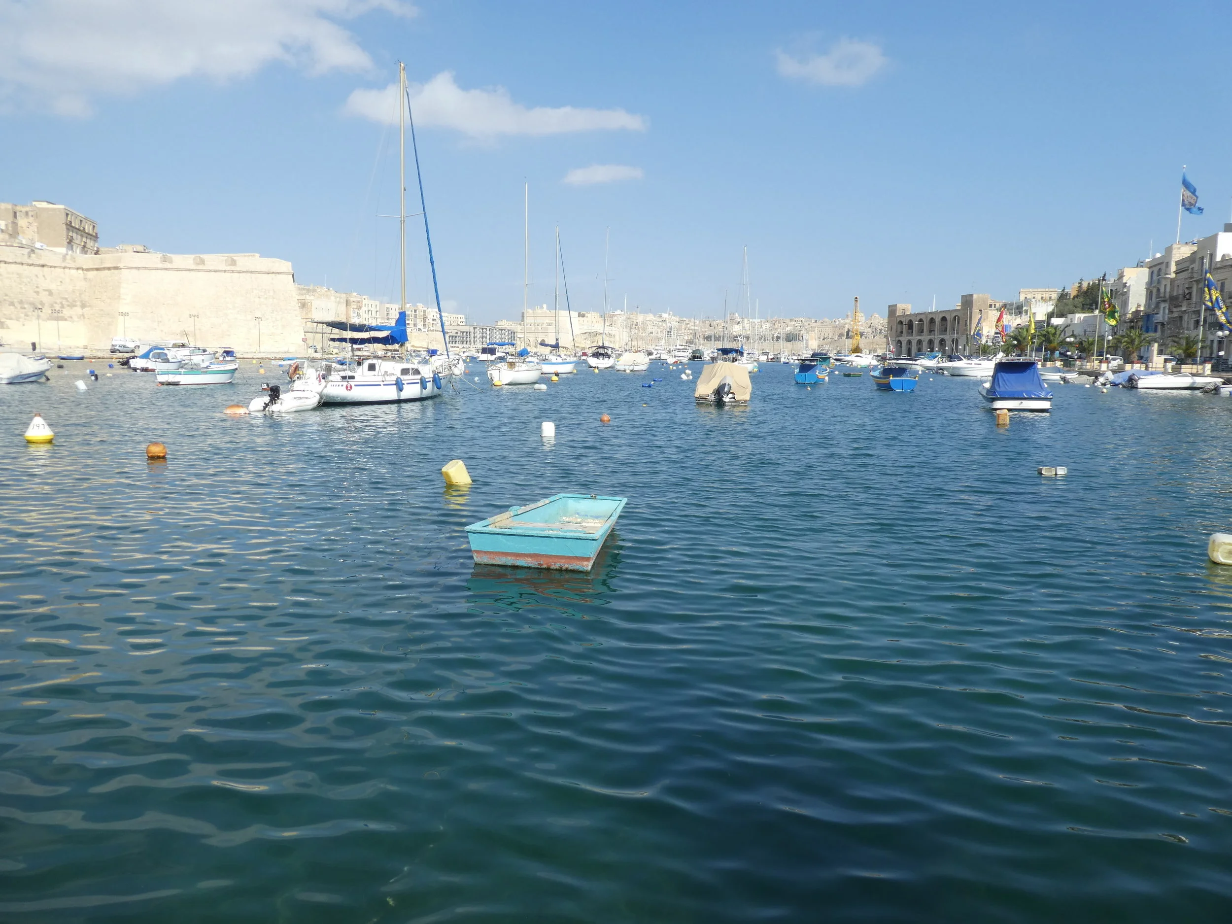 At the Kalkara waterfront. The village feast is on, but all is quiet during the day.