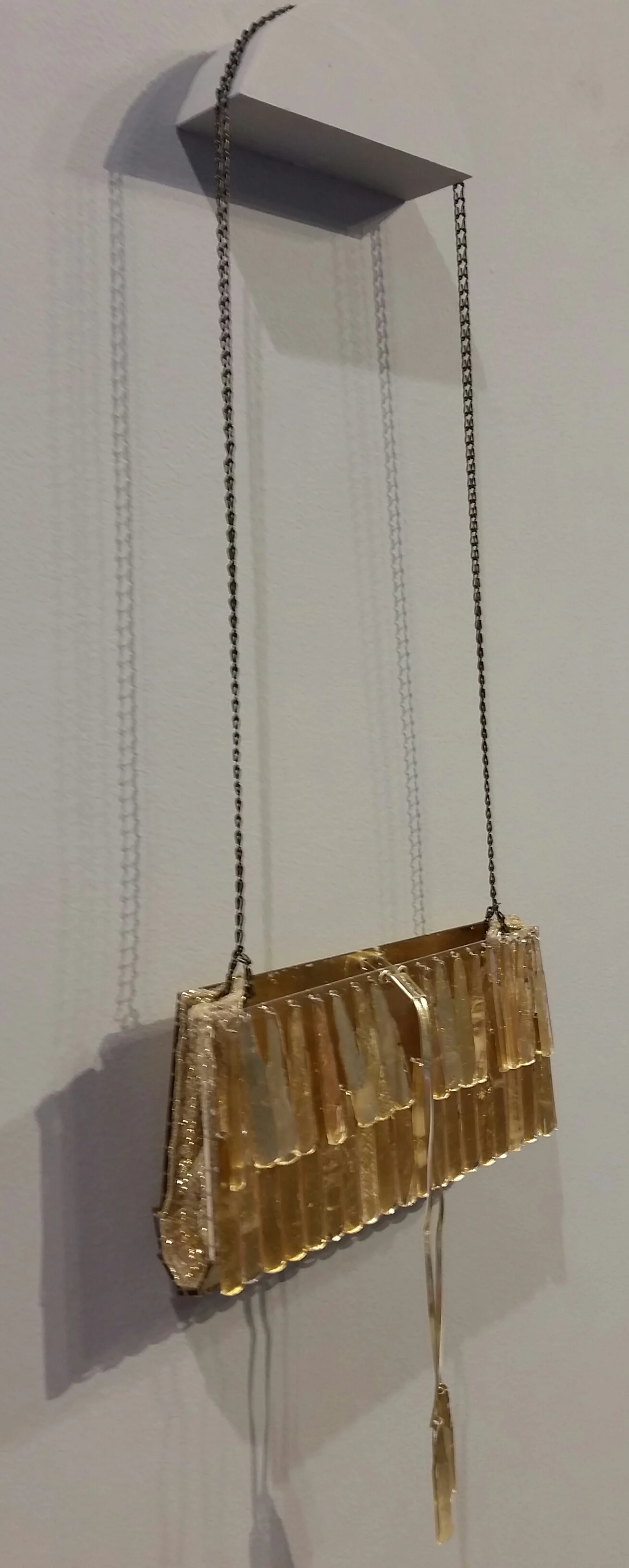Gold Sequined .223 Evening Bag plexiglas