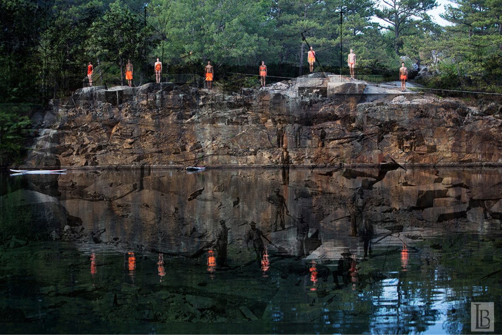 Dusan Tynek Dance Theatre, at Barker's Quarry, Aug. 2016. Photograph Leslie Bartlett.