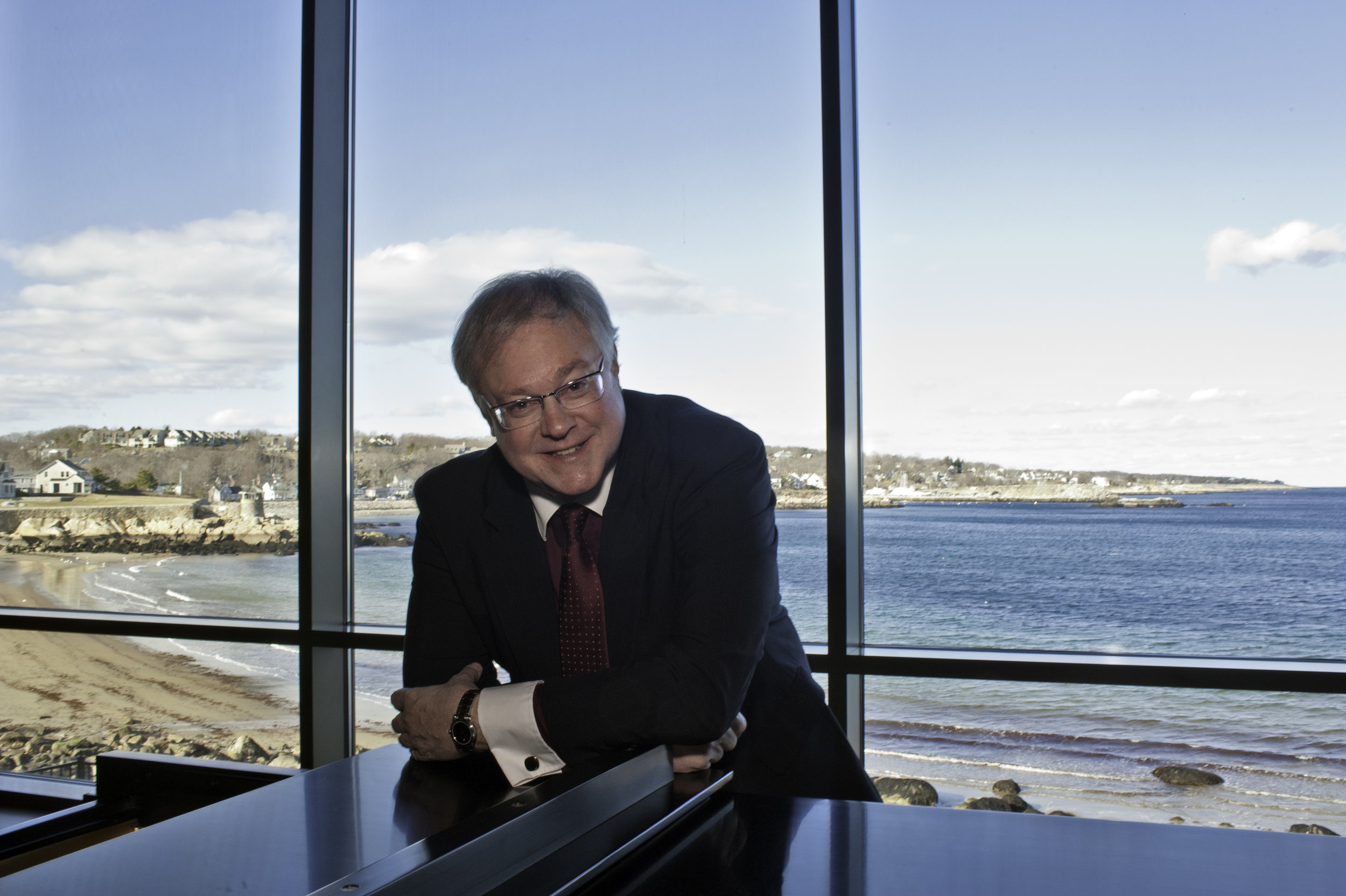 David Deveau, outgoing Rockport Chamber Music Festival artistic director, in the house that he built. Paul Cary Goldberg photograph