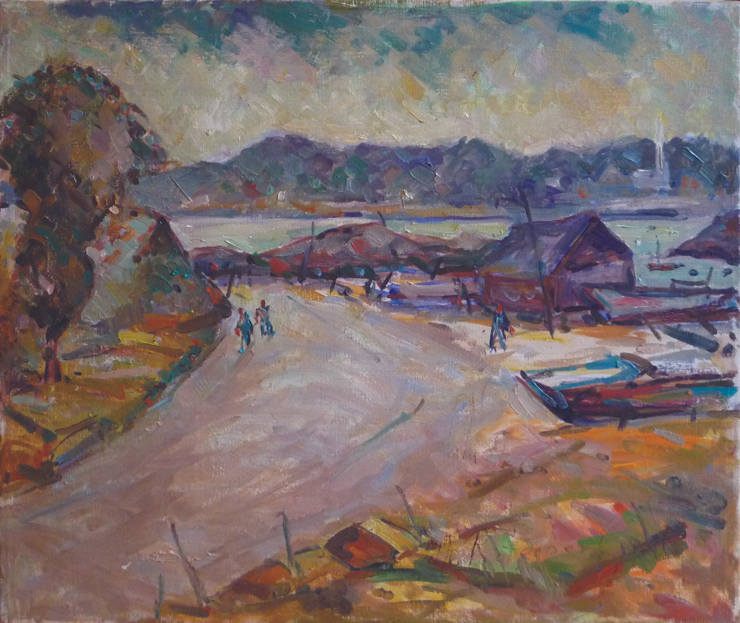Harold Rotenberg: Pigeon Cove, Rockport. c. 1940s. Oil on canvas, from a private collection.