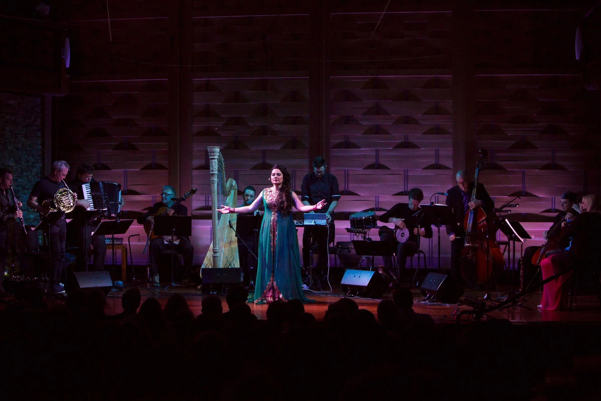 Miriam Khalil, in Osvaldo Golijov's "Ayre," Friday, June 15 at the Rockport Chamber Music Festival. Jon Tadiello photograph