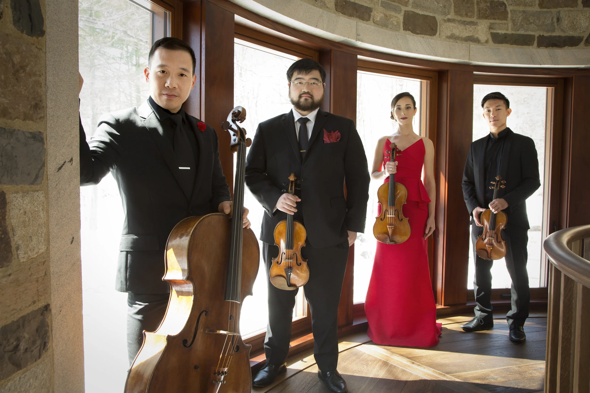 Parker Quartet (l to r): Cellist Kee-Hyun Kim, violinist Ken Hamao, violist Jessica Bodner, and violinist Daniel Chong. Luke Ratray photograph