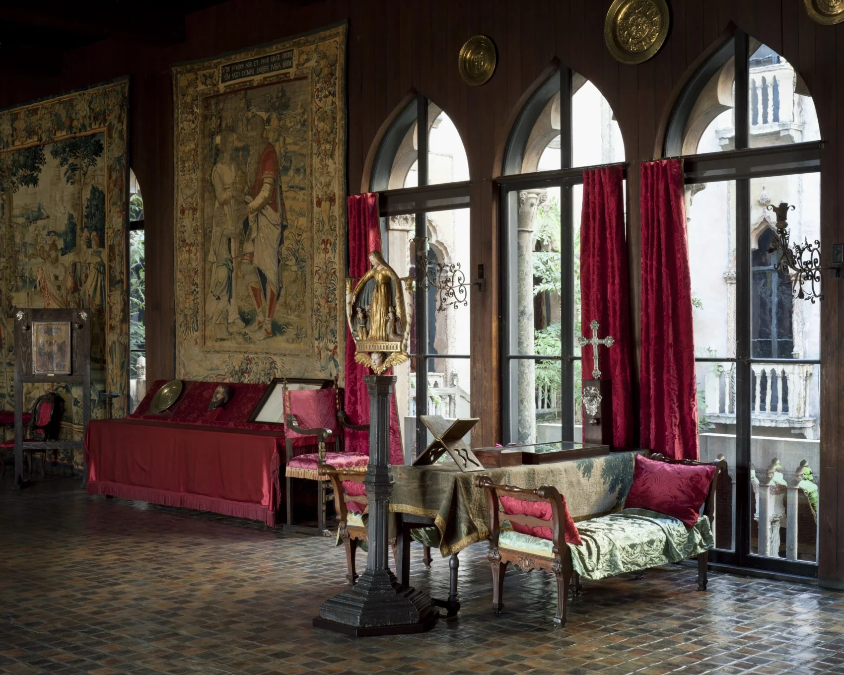 A corner of the Tapestry Room at the Gardner Museum.