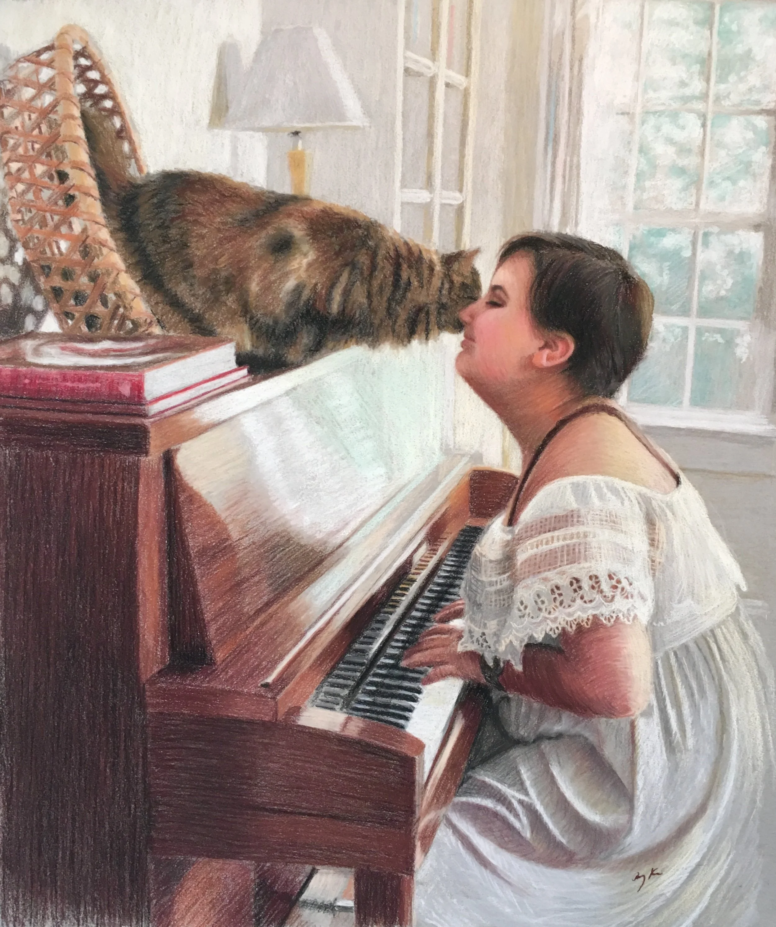 Emilia, by Amy Kerr. Pastel and colored pencil. On view in the Rockport Police Station’s Community Room through April 30.
