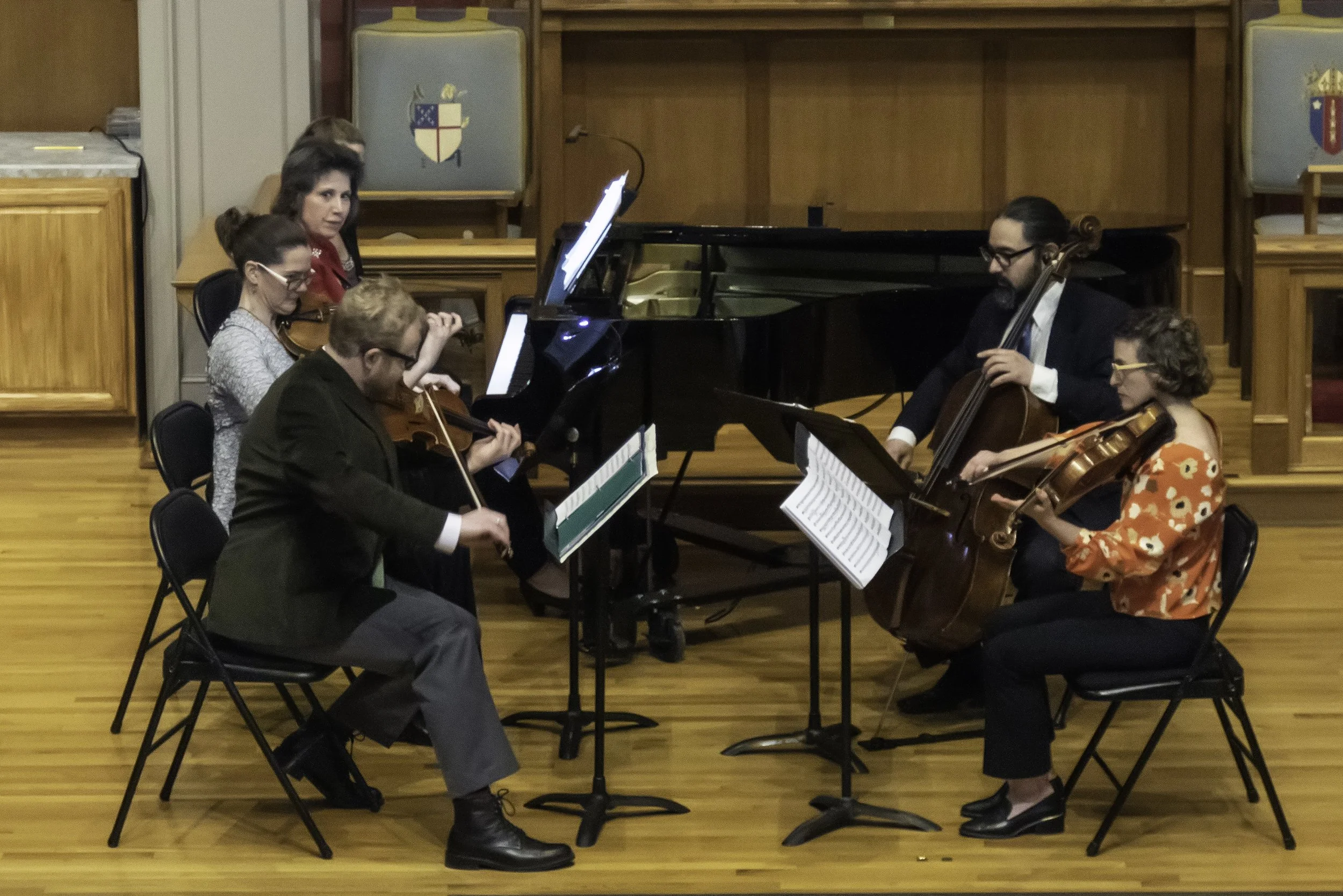 The re-configured South Coast Chamber Music Series: Jesse Holstein and EmmaLee Holmes Hicks, violins; Janice Weber, piano; Leo Eguchi, cello; Anna Griffis, viola. Season begins Sept. 28 and 29.