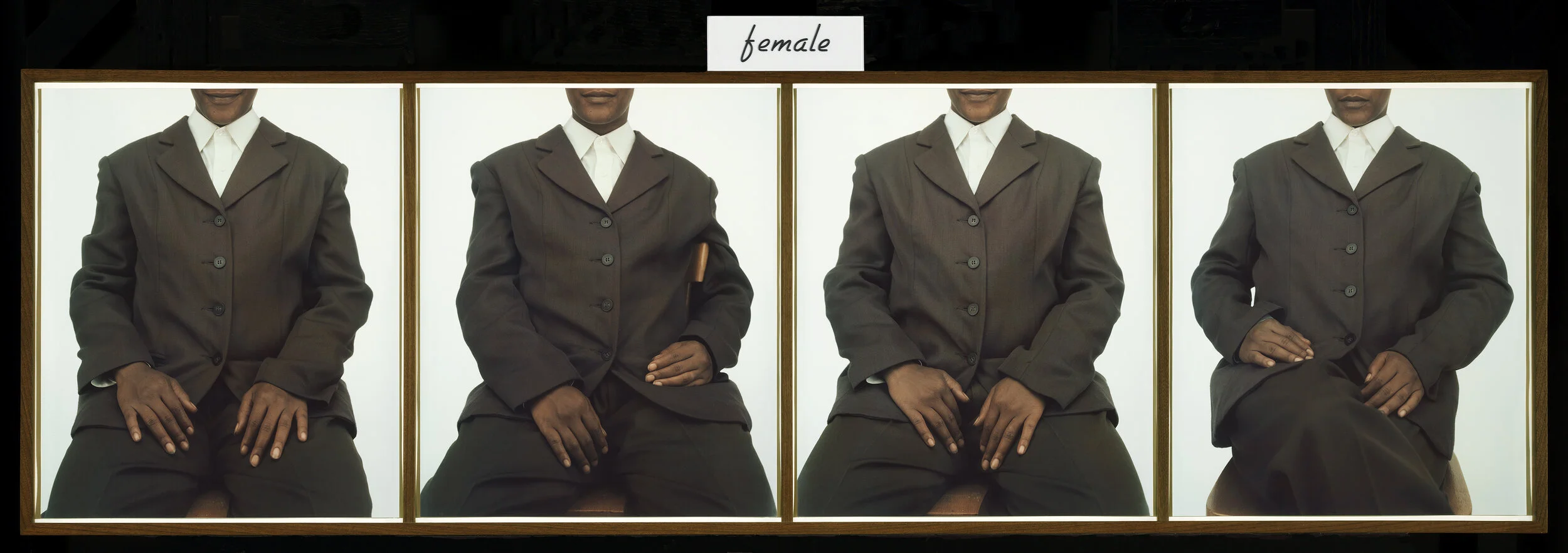 Lorna Simpson’s She. 1992. Part of the Museum of Fine Arts exhibition Women Take the Floor.