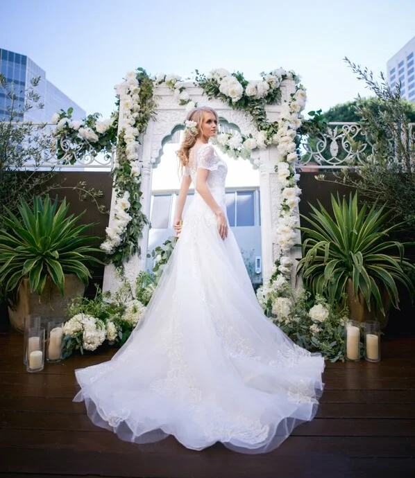 Cap Sleeve, A Line Gown