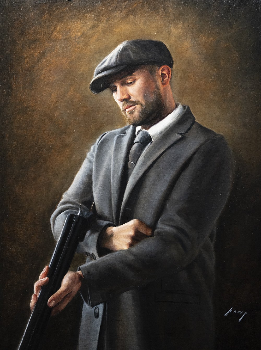 Lewis checks his gun