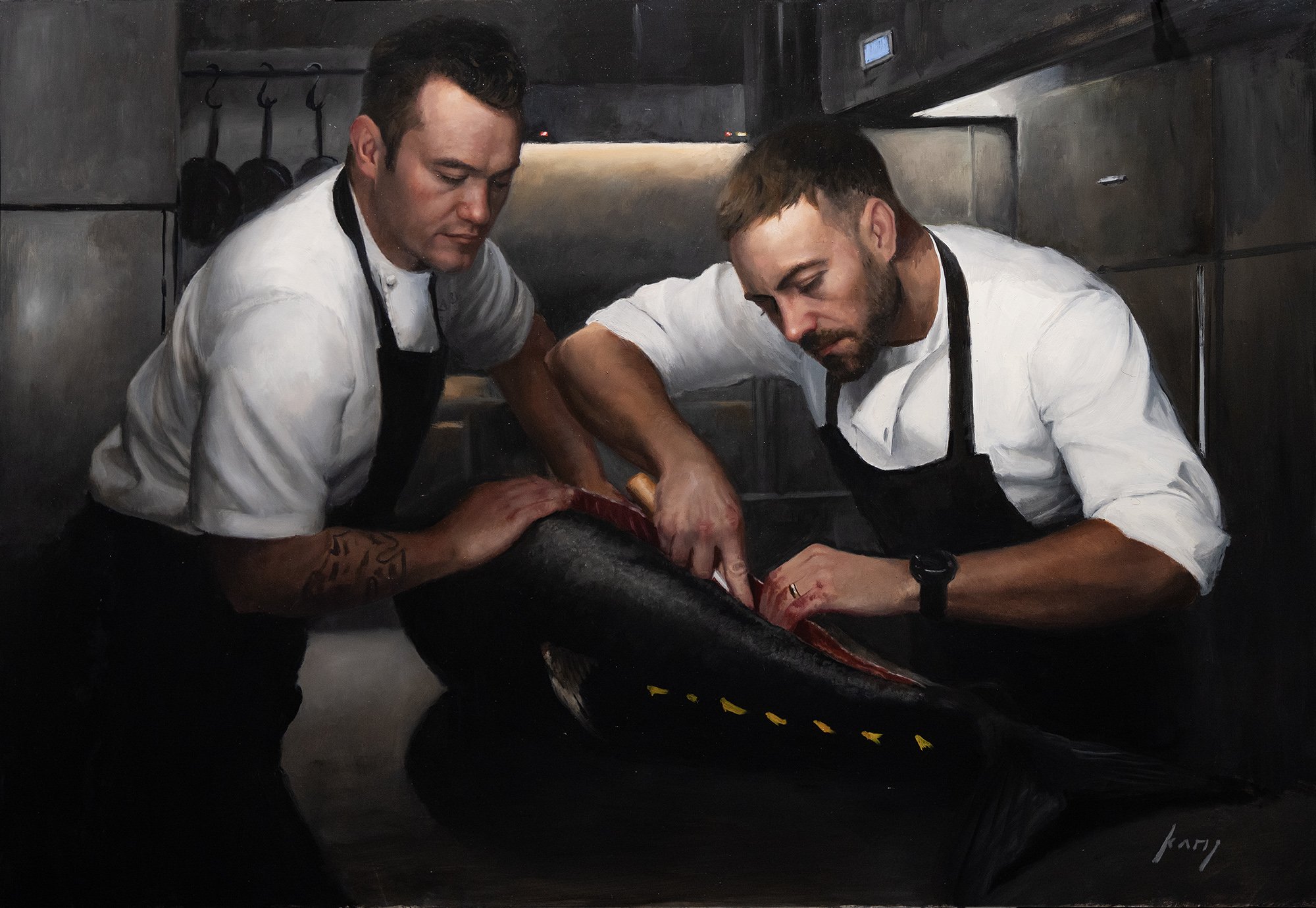 Preparing Blue Fin Tuna