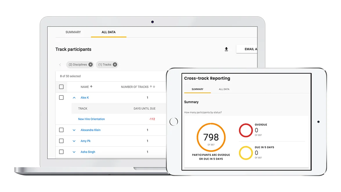 Example of MedBridge’s Enterprise Solution Learning management software. Easily track whether your students or employees have completed their courses.