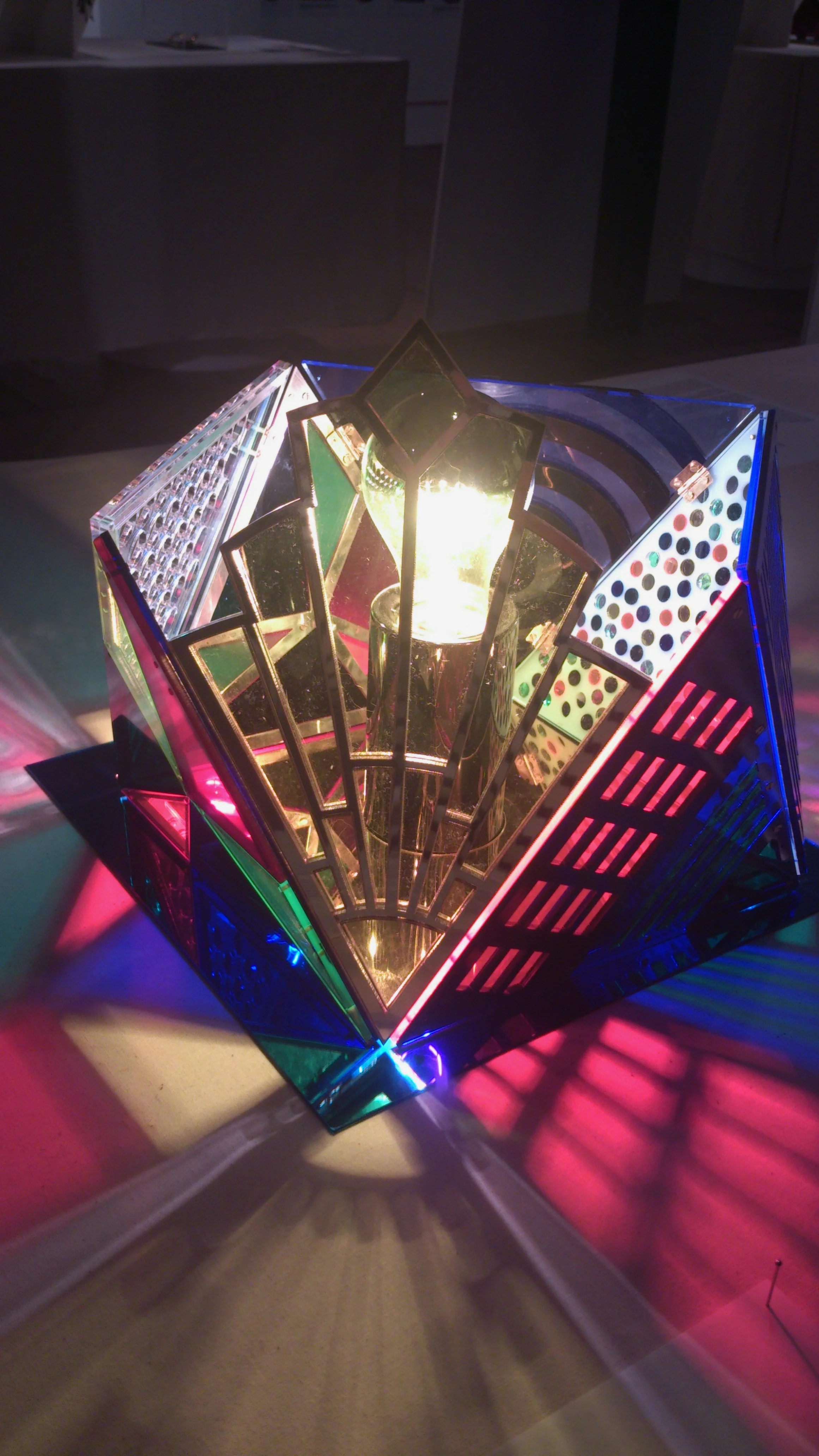 Perspex light and reflection installation